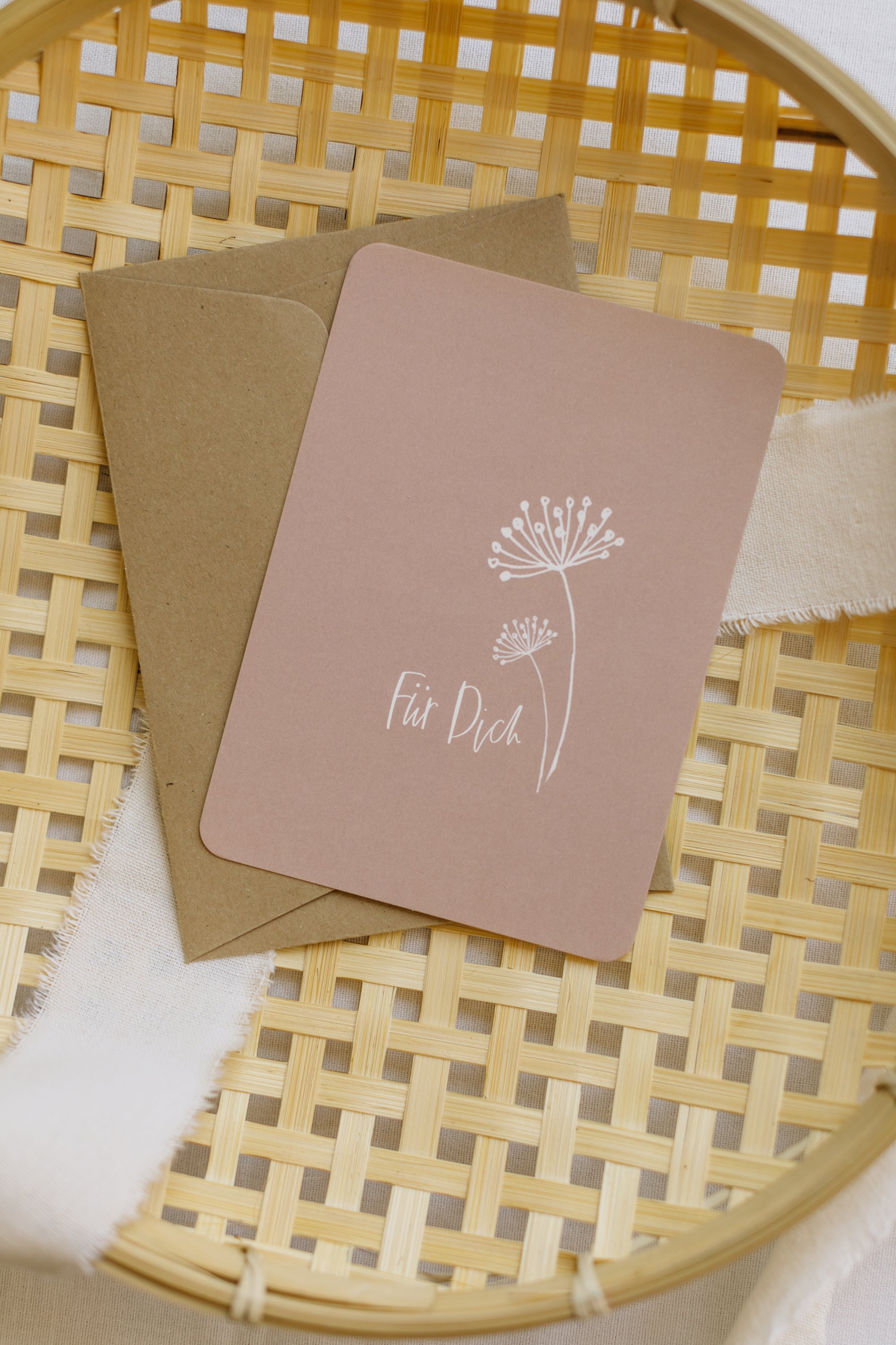 Postkarte "Für Dich" in Altrosa