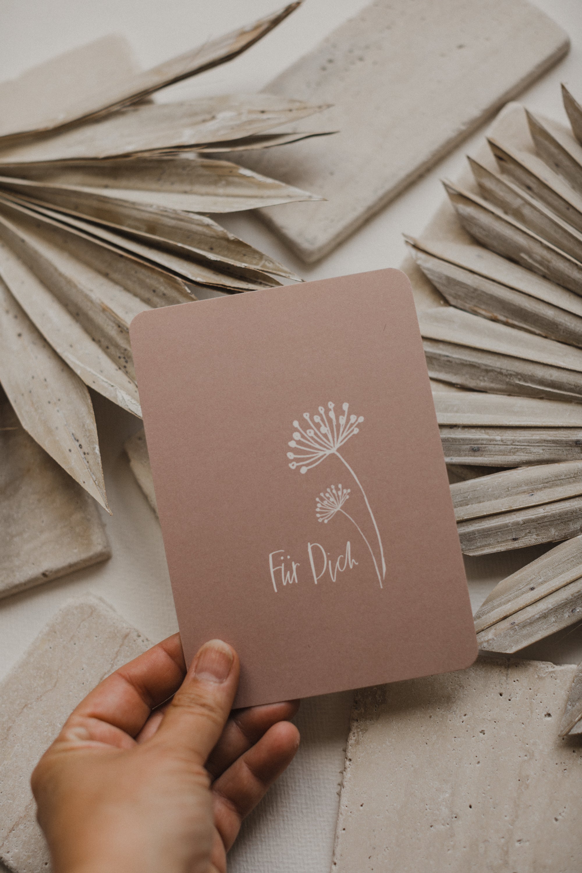 Postkarte "Für Dich" in Altrosa