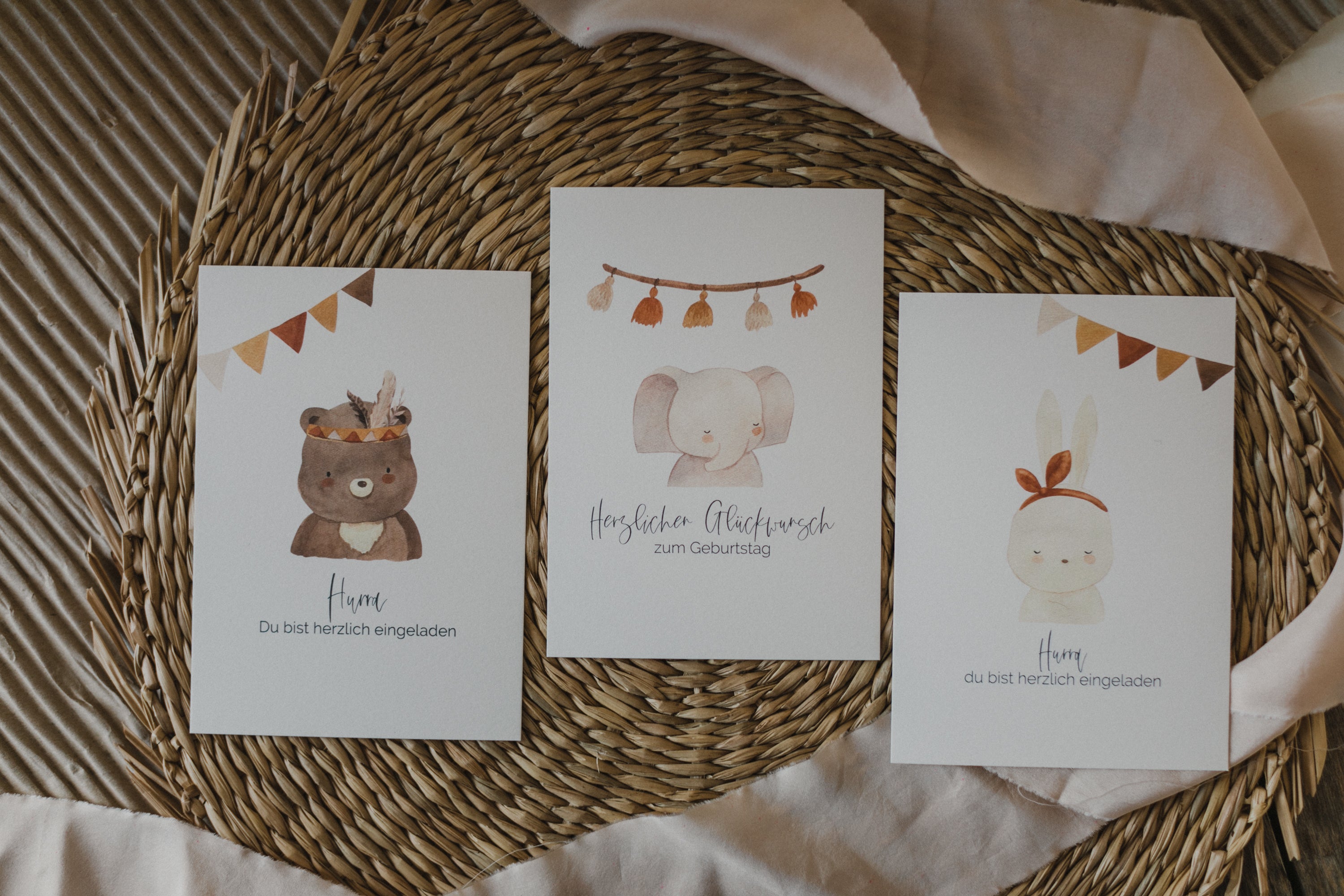 Postkarten Set Einladung Kindergeburstag (5 Stück)