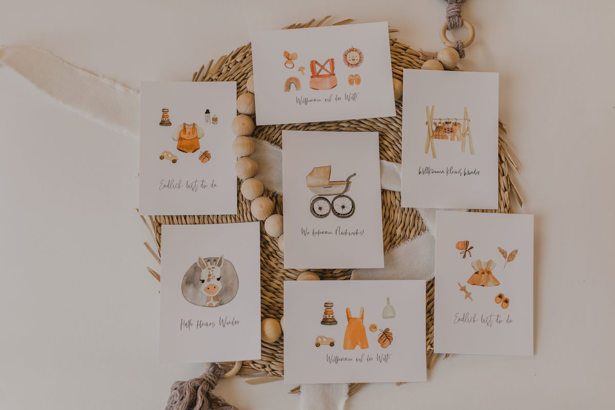 Postkarten Set Baby & Geburt (7 Postkarten)