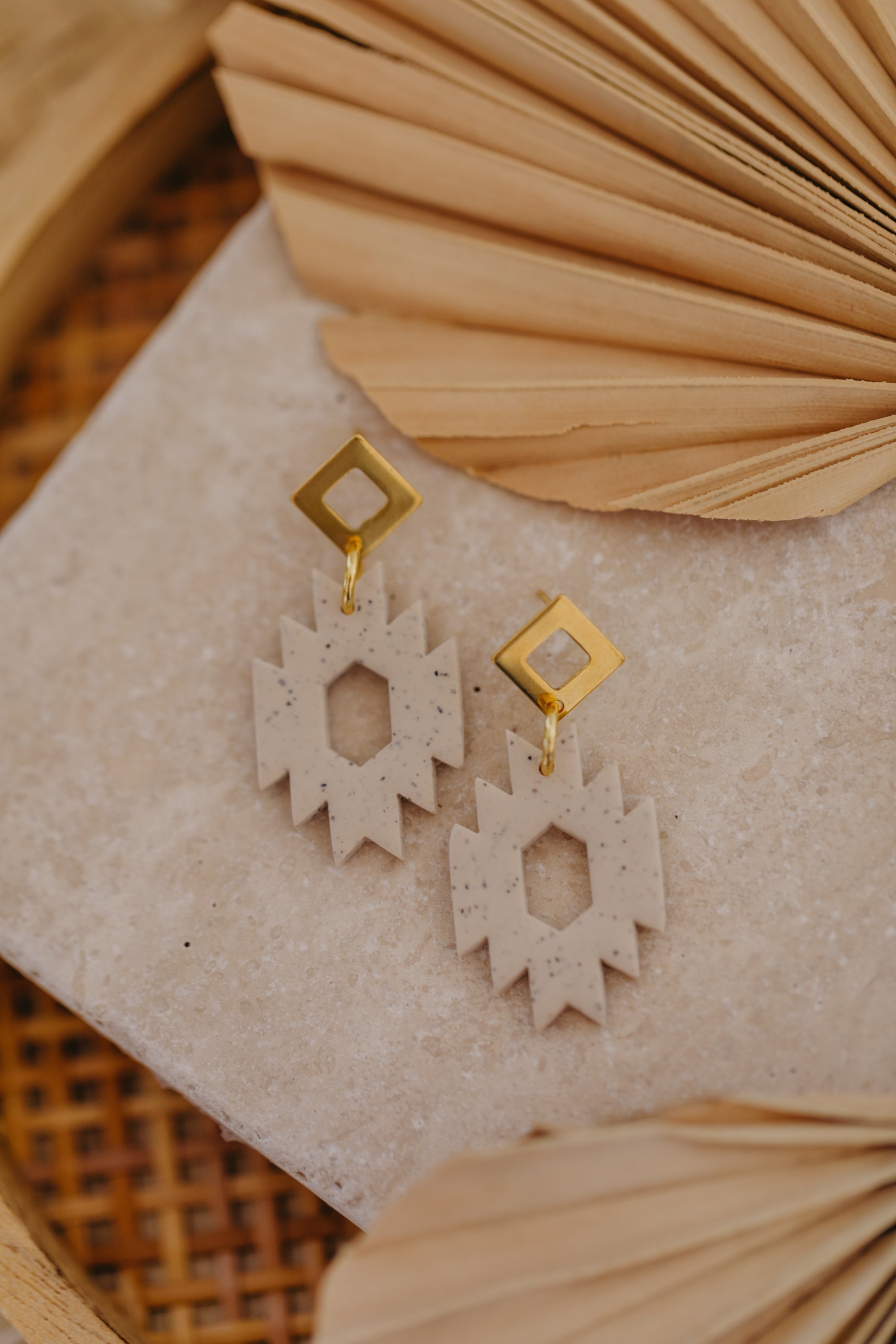 Polymer Clay Earring in Eucalyptus Green