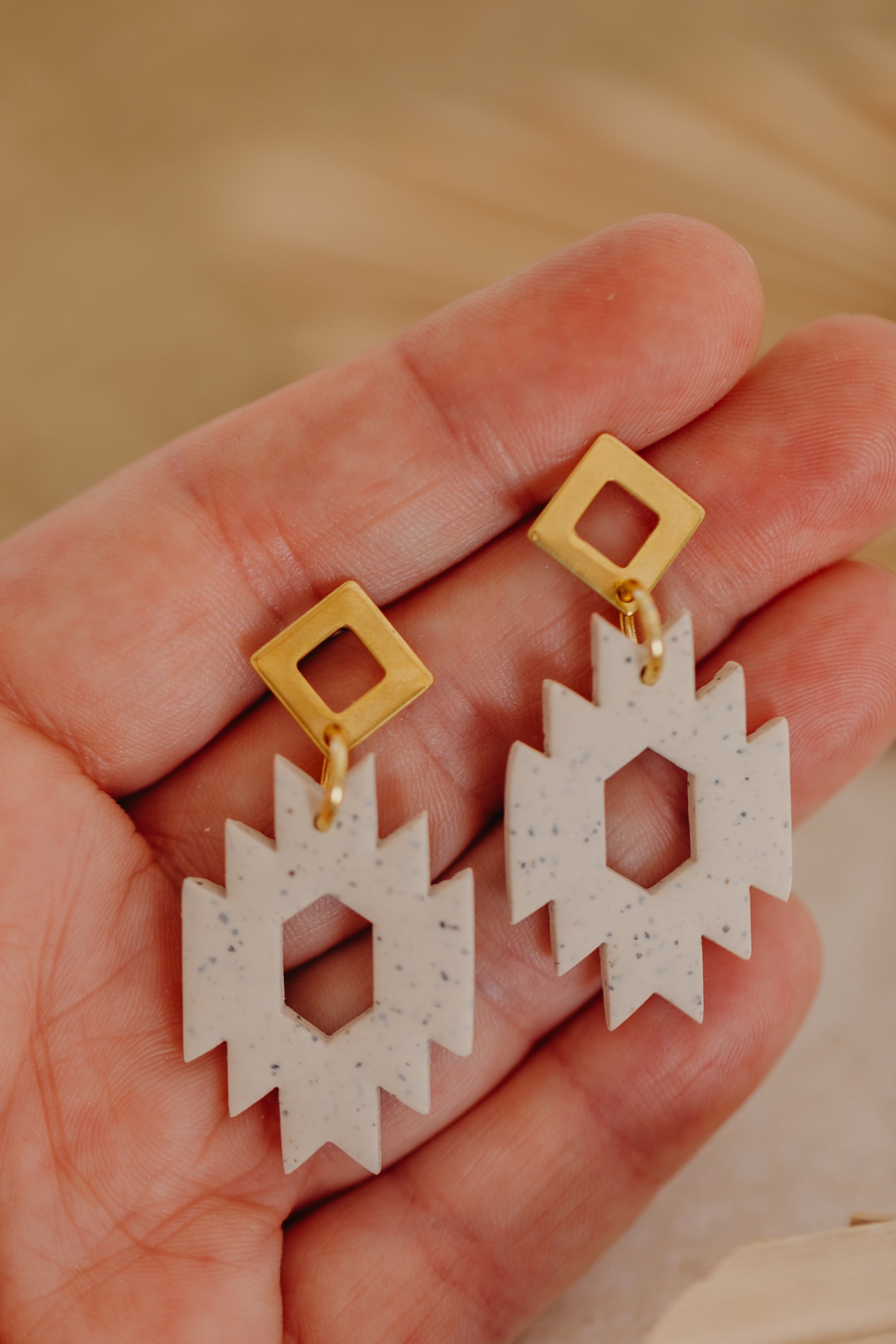 Polymer Clay Earring in Eucalyptus Green