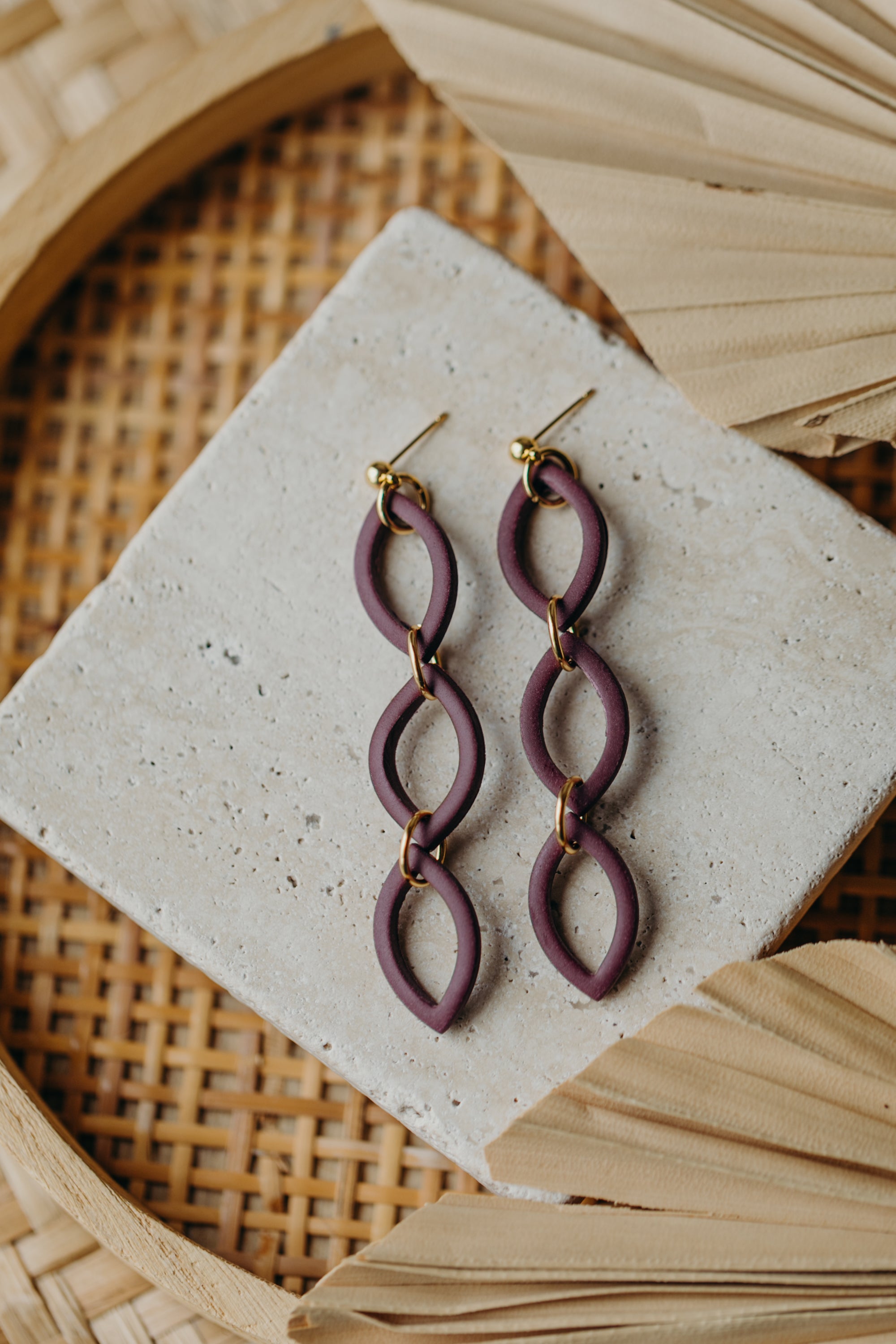 Polymer Clay Earring in Eucalyptus Green