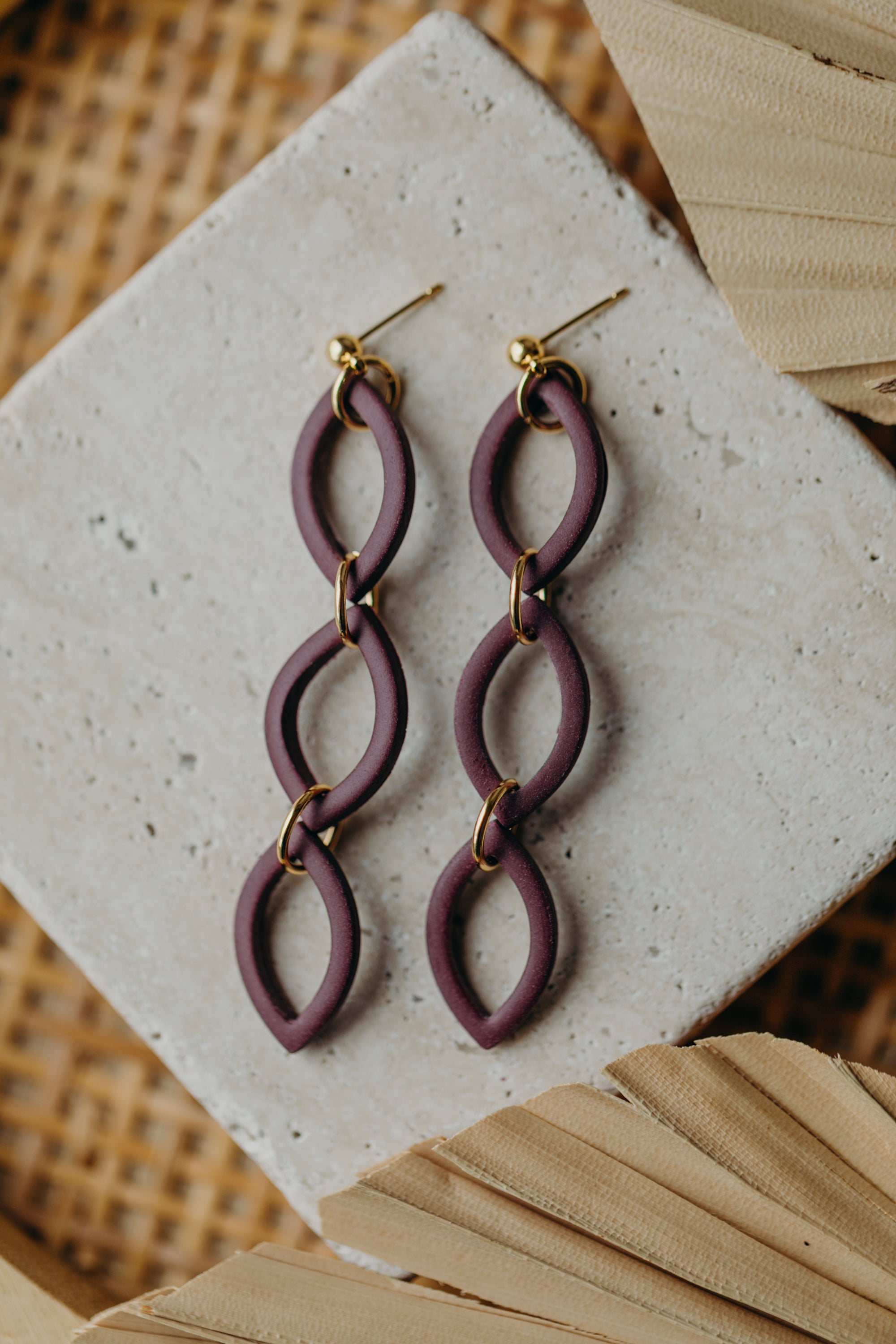 Polymer Clay Earring in Eucalyptus Green