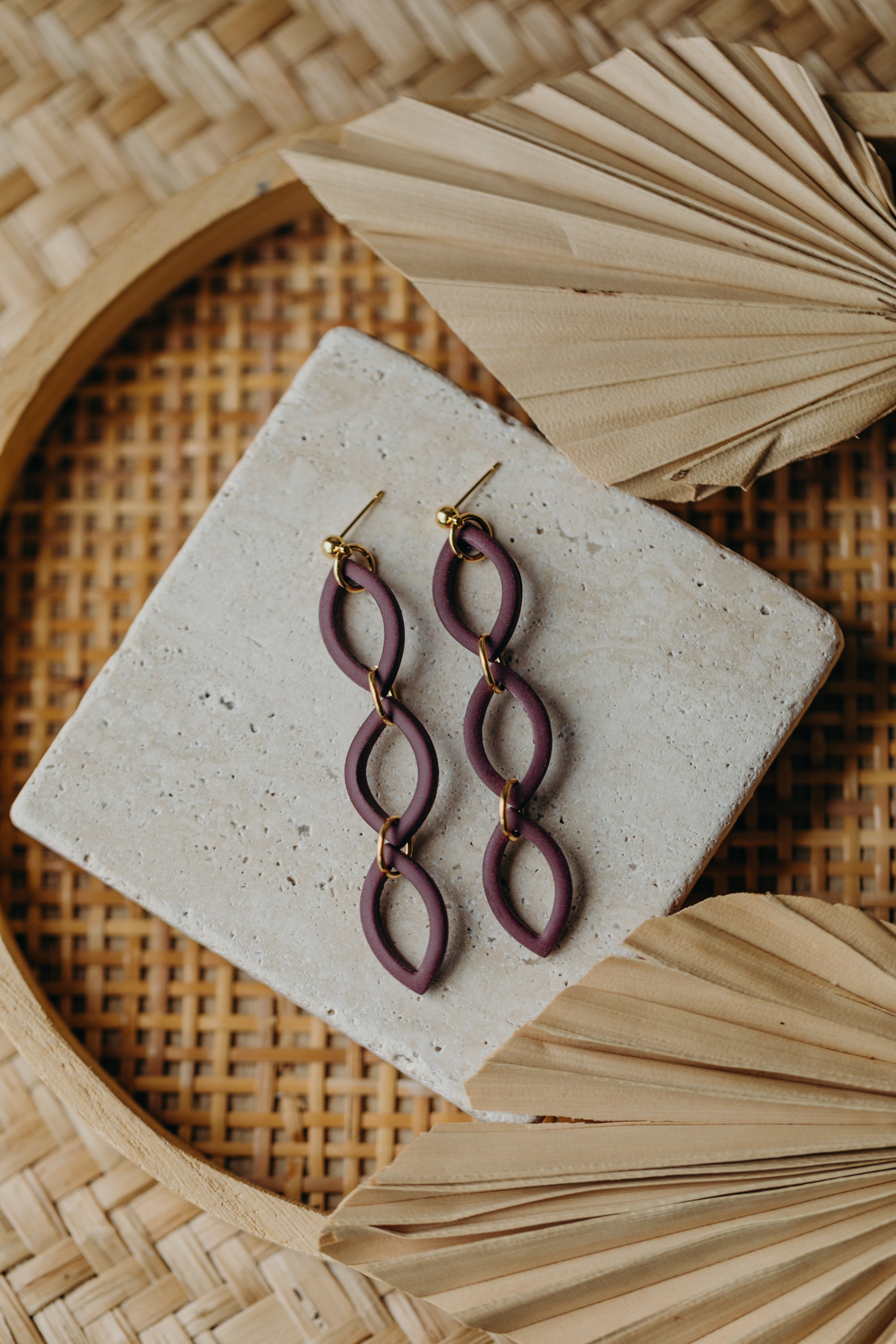 Polymer Clay Earring in Eucalyptus Green