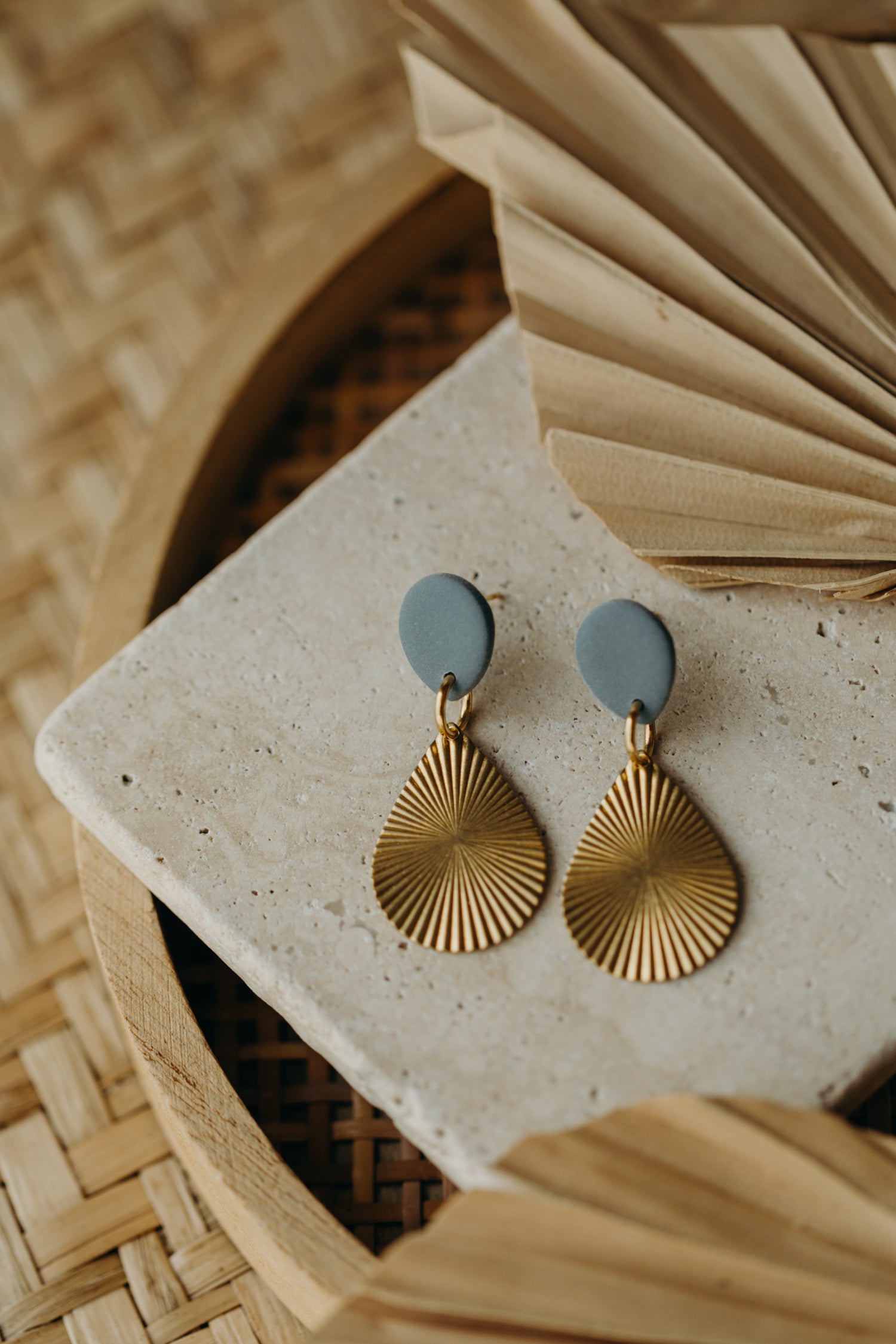 SEDA - Polymer Clay Earring in Eucalyptus Green