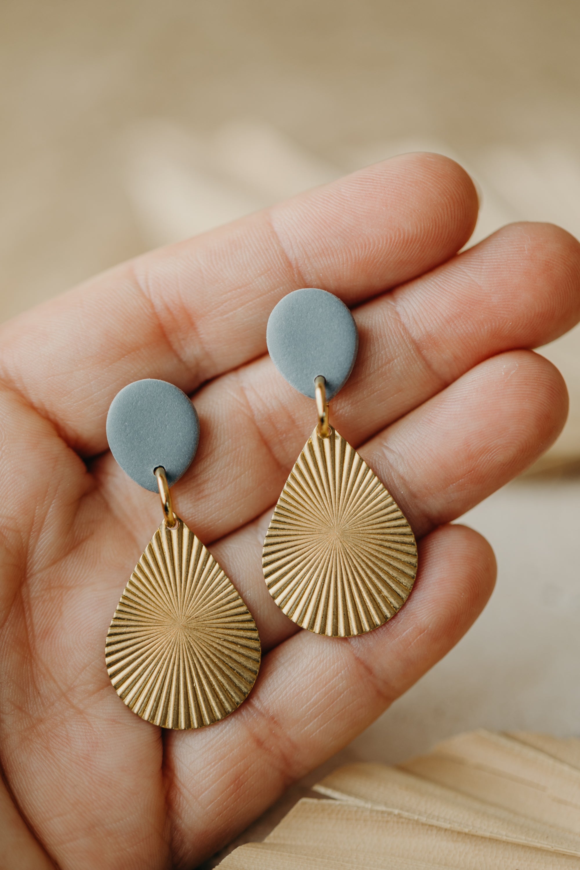 SEDA - Polymer Clay Earring in Eucalyptus Green