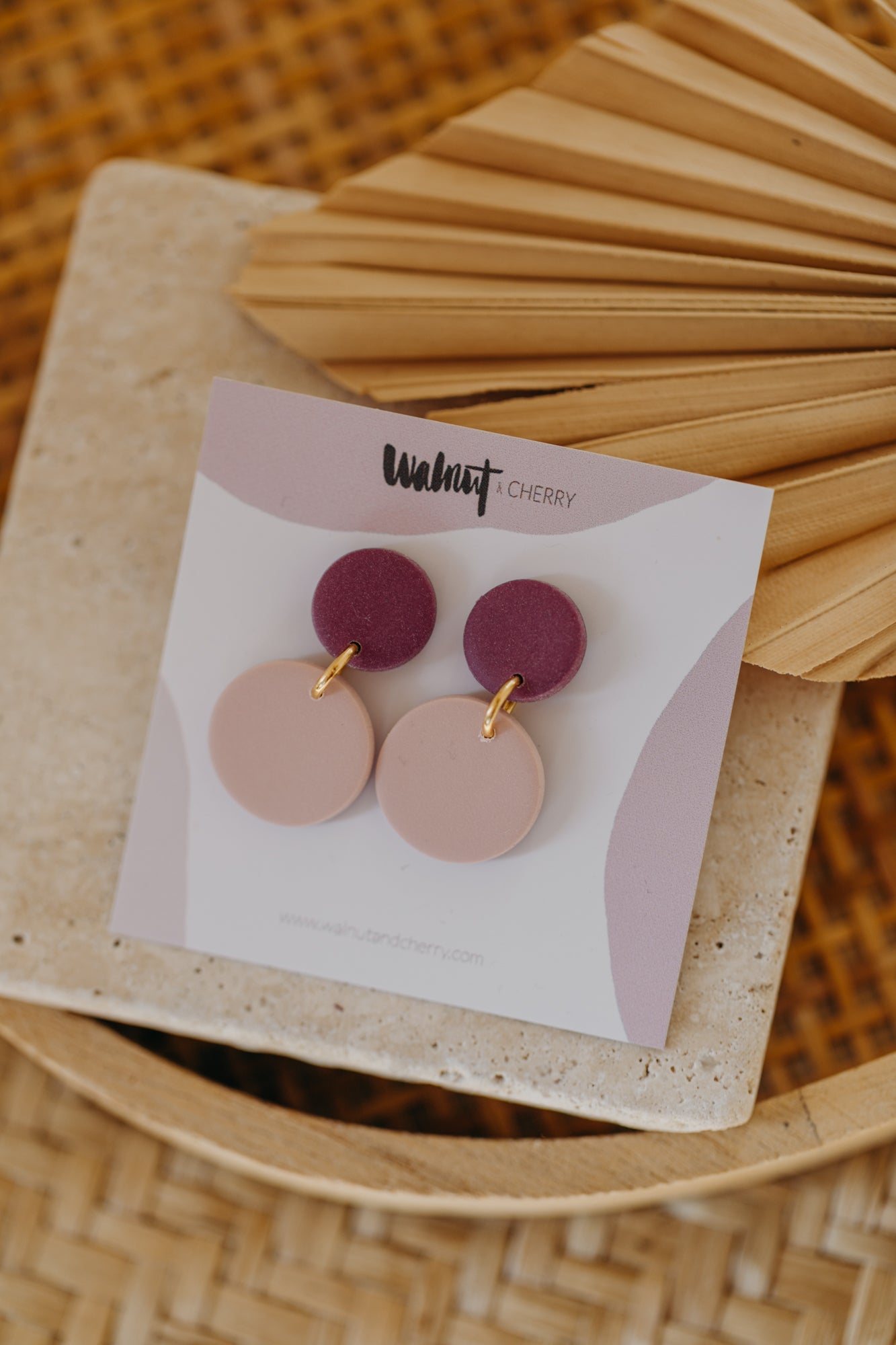SUSI - zweifarbige bunte Ohrringe aus Polymer Ton - Misty Mauve/Rosa