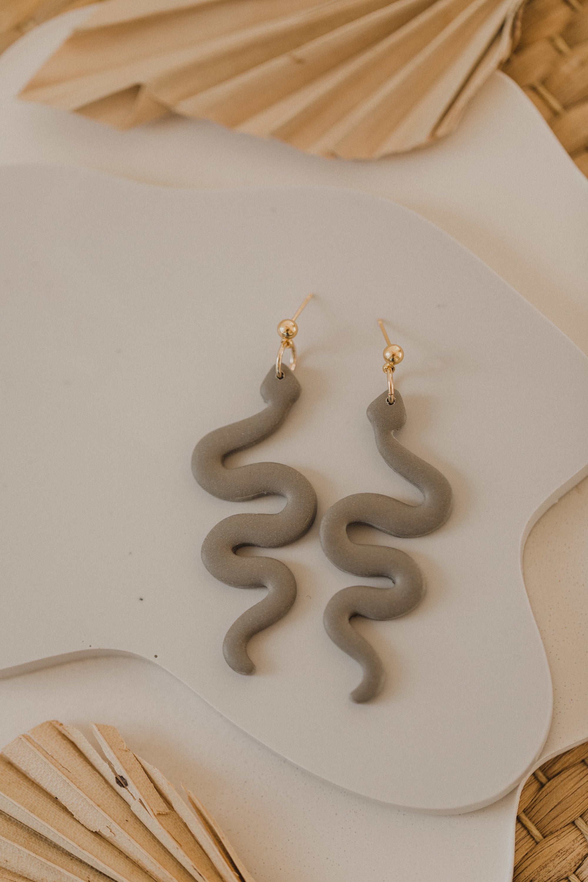 round polymer clay earrings with brass pendant circle