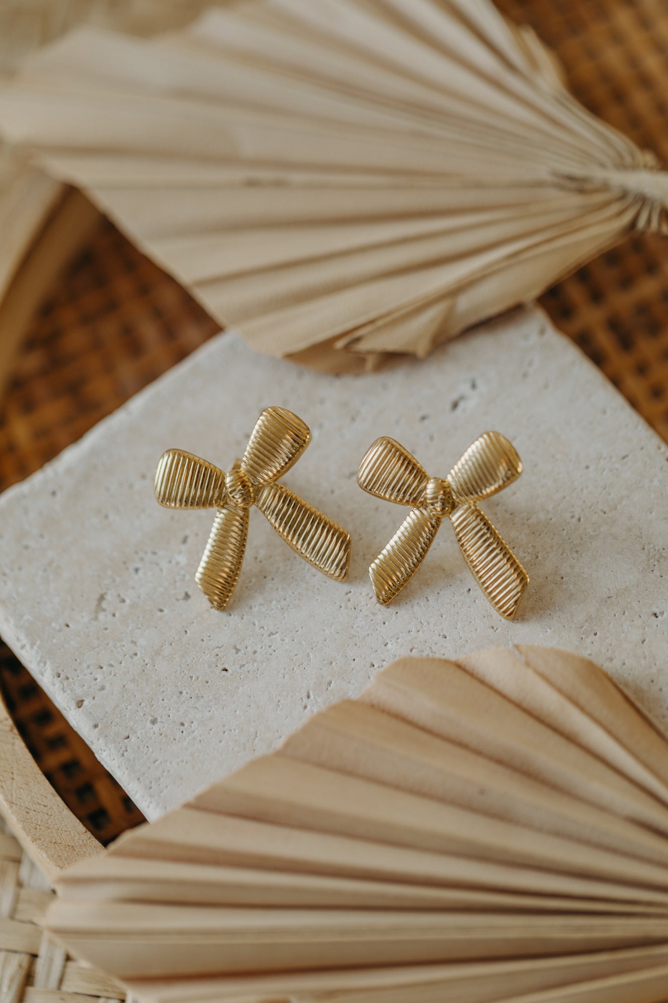 große Bow Knot Ohrringe mit Muster