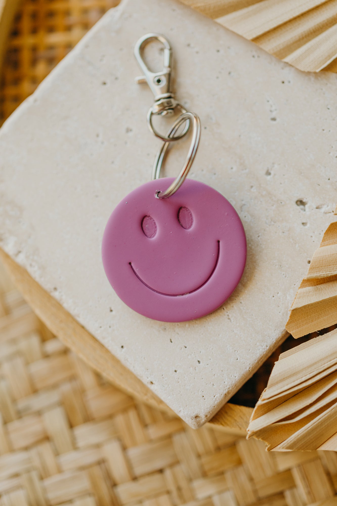 SMILEY Schlüsselanhänger fuchsia