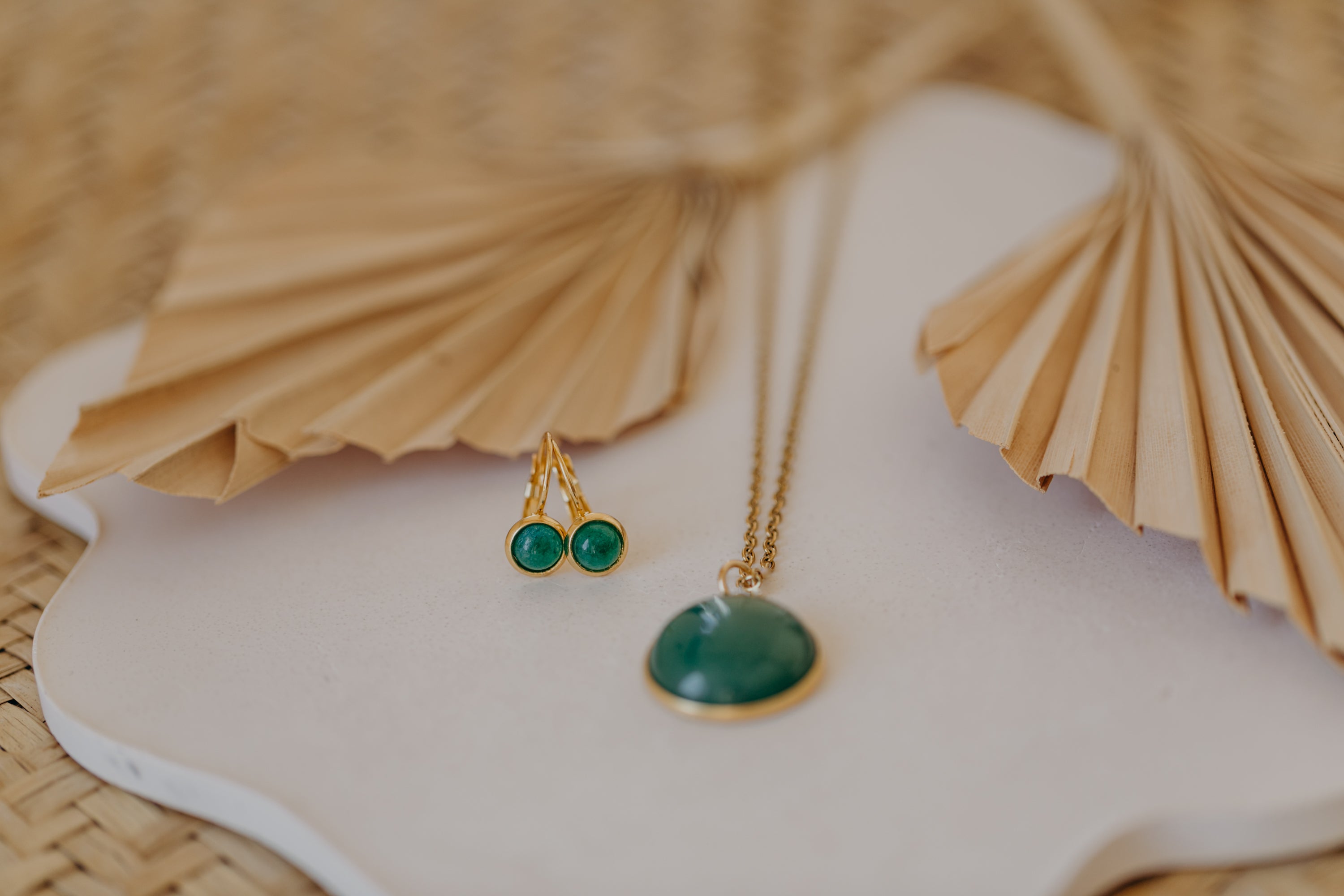 necklace with white jade gemstone