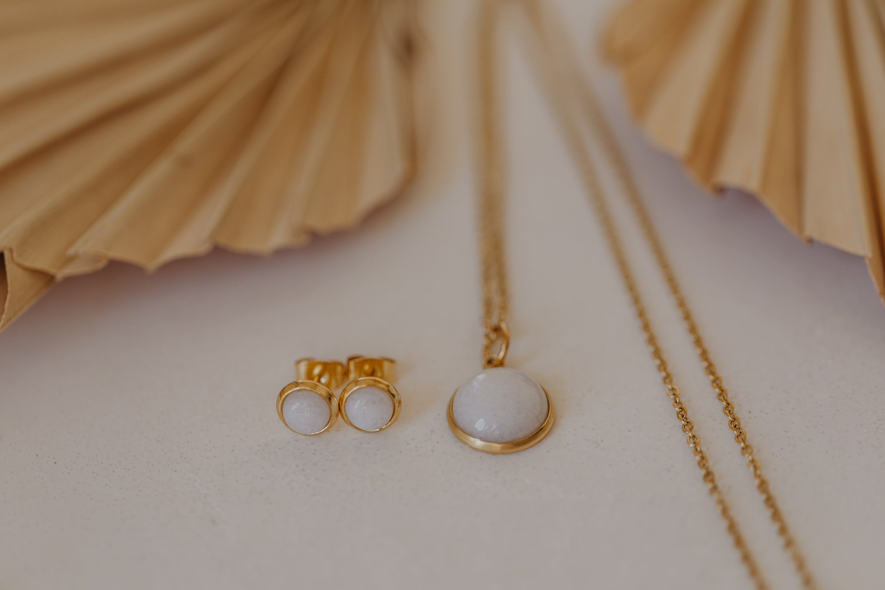 necklace with white jade gemstone