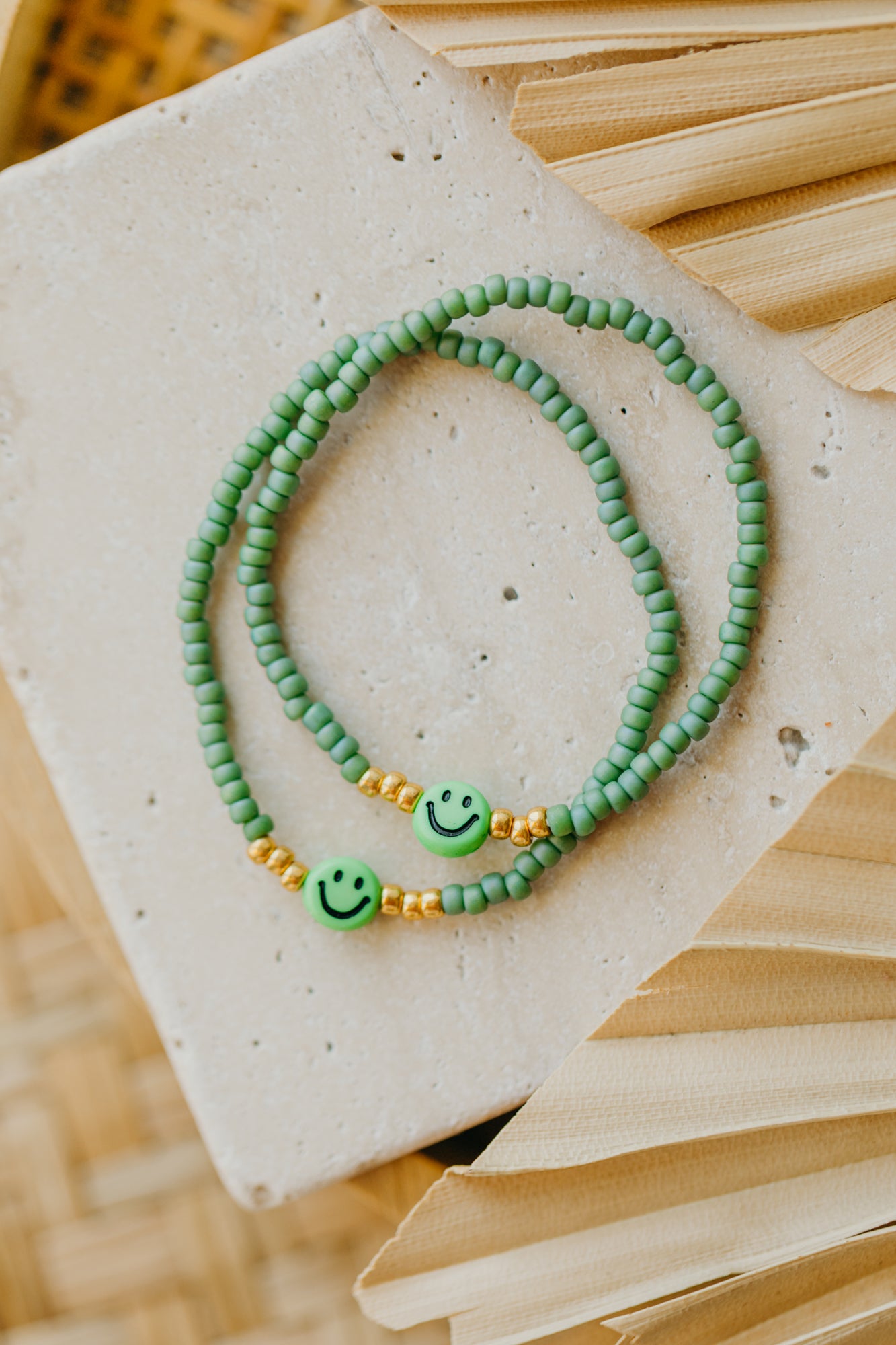 SMILEY Kinder Perlen-Armband in Grün