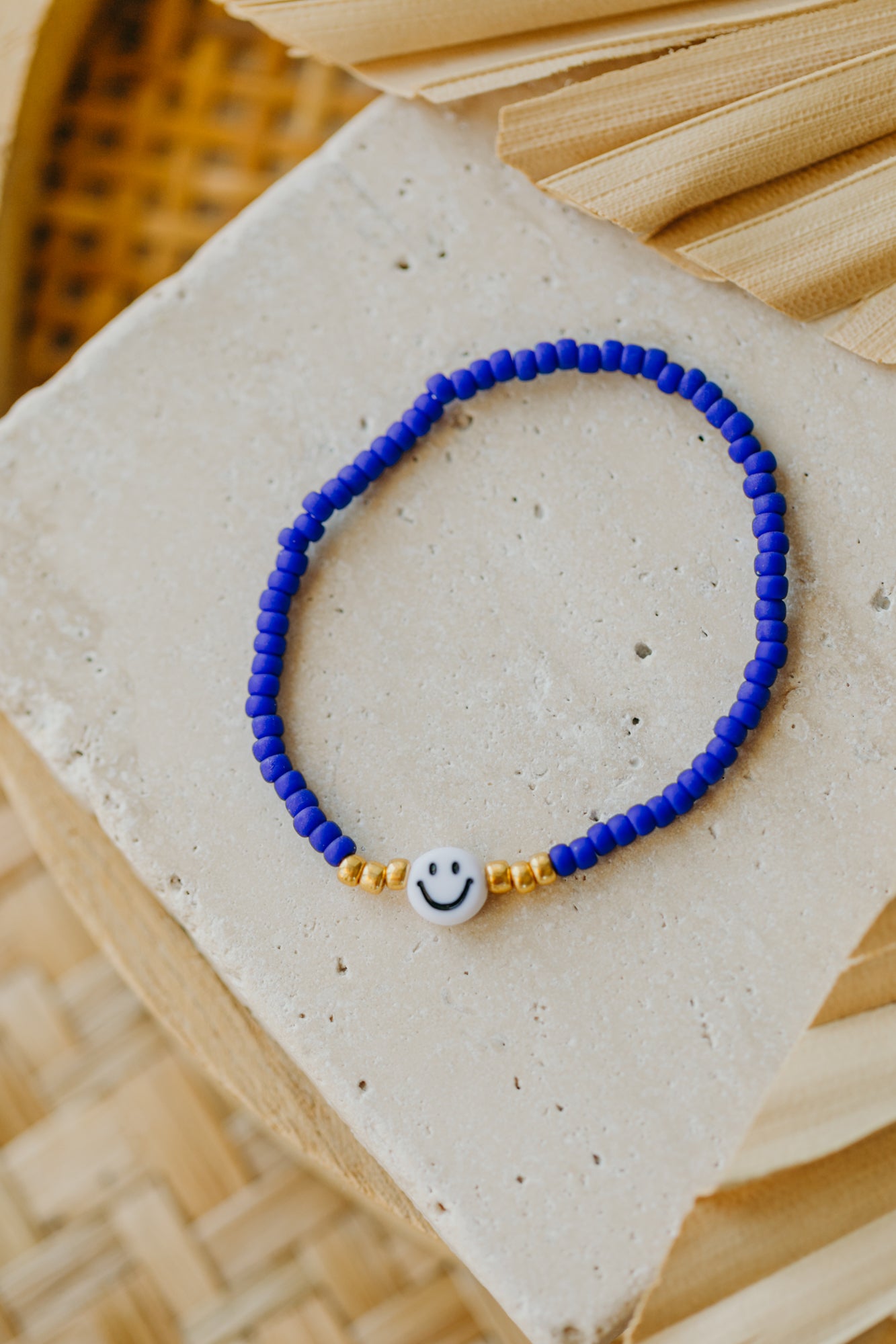 SMILEY Kinder Perlen-Armband in dunklem Blau