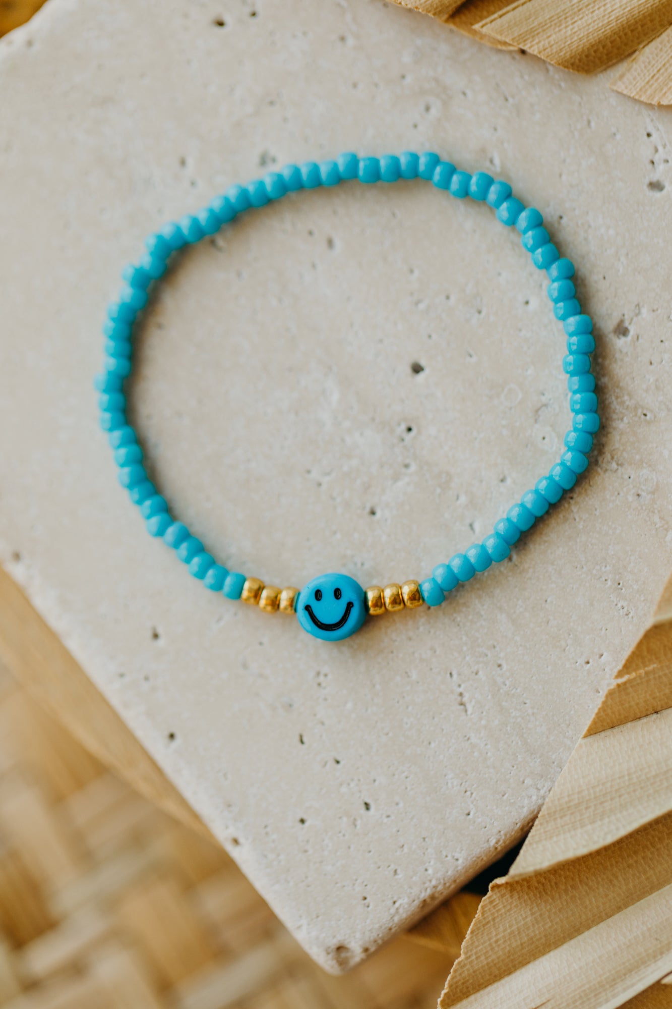 SMILEY Kinder Perlen-Armband in Türkis