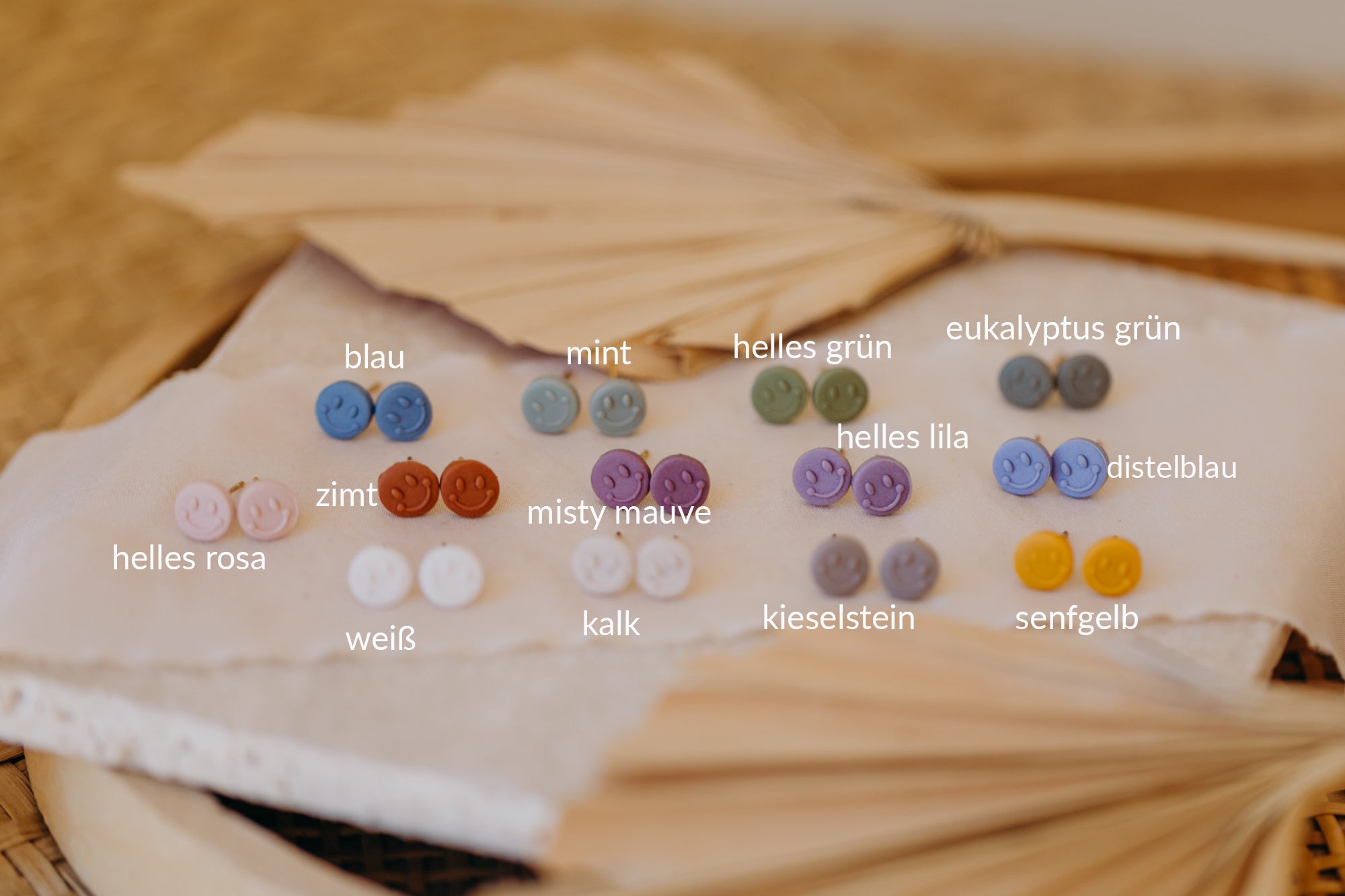 SMILEY - kleine bunte Ohrstecker aus Polymer Ton