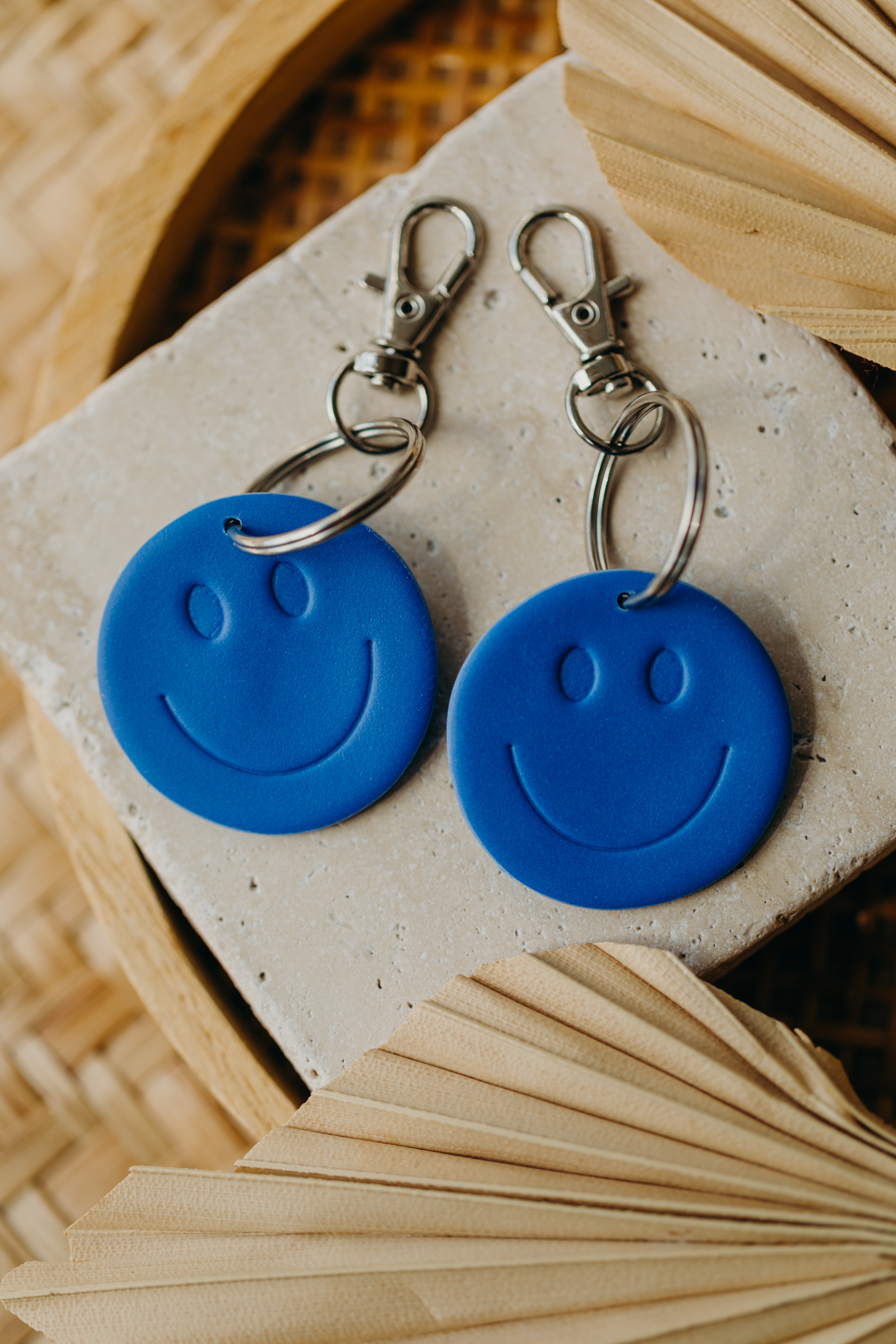SMILEY Schlüsselanhänger Kornblumenblau
