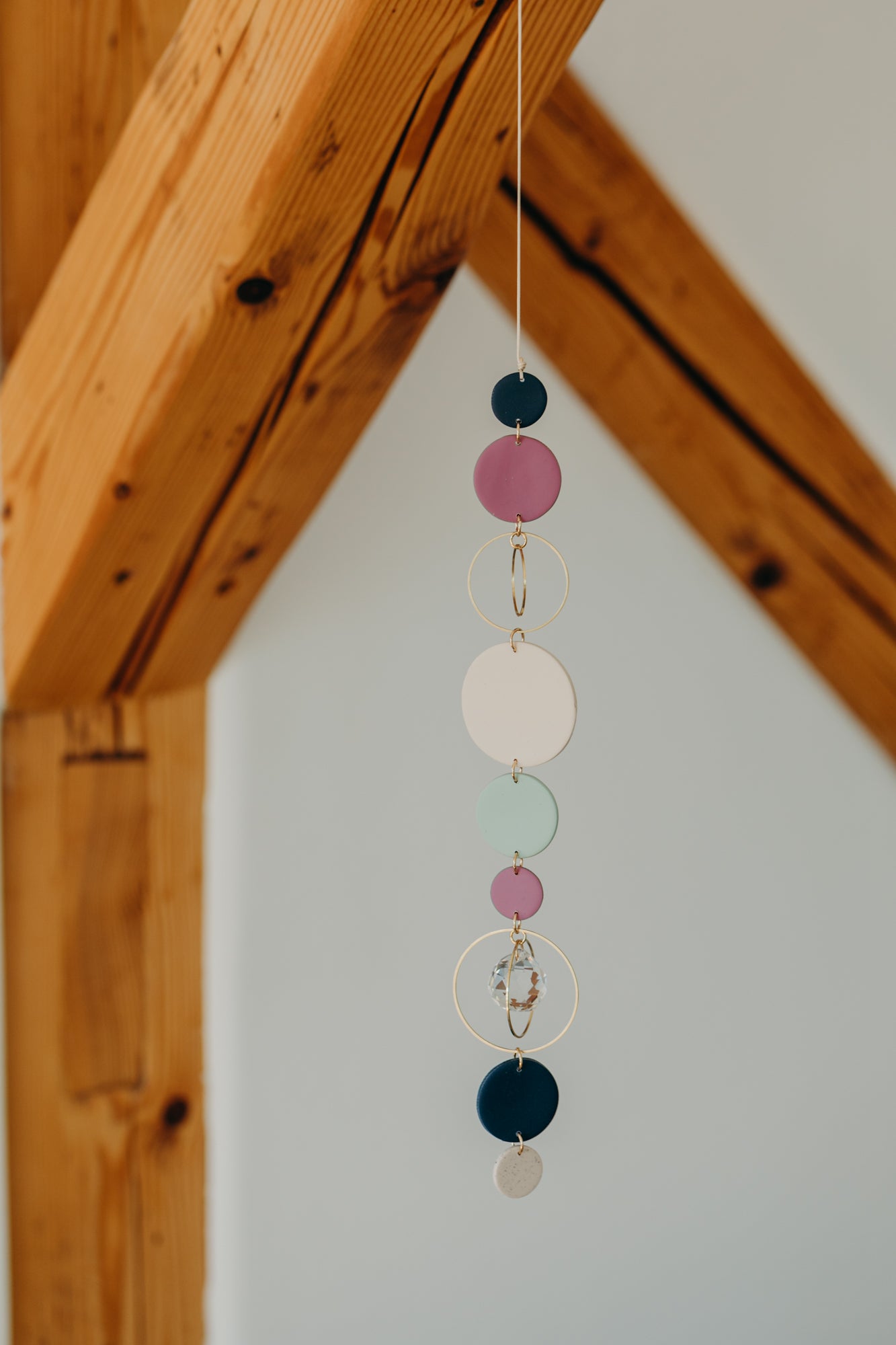 Sonnenfänger 003 mit Punkten in Vanille, Fuchsia, Mint und Dunkelblau