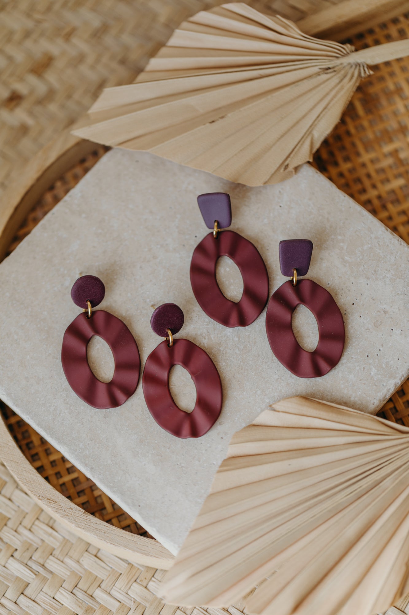 Polymer Clay Earring in Eucalyptus Green