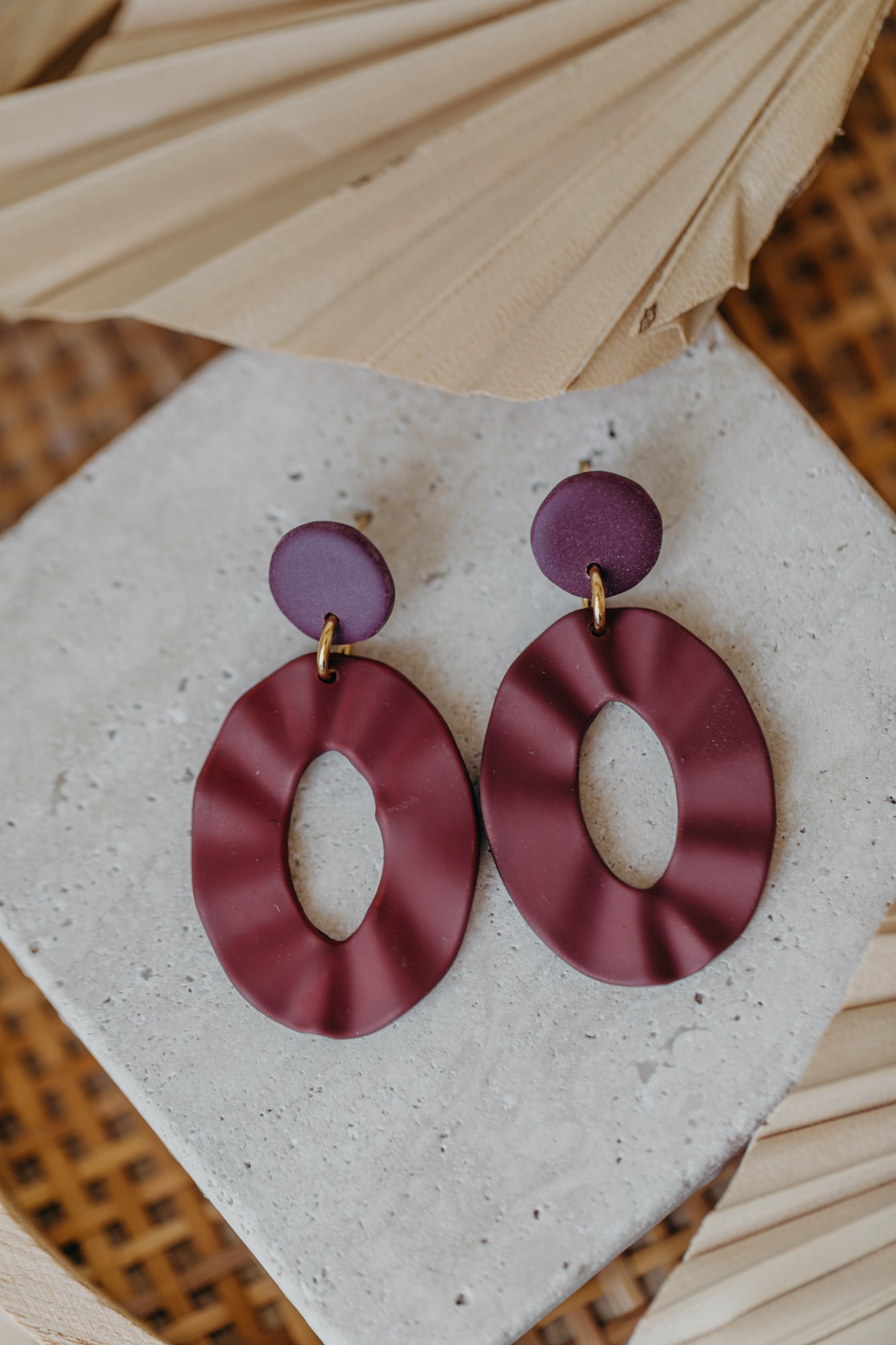 Polymer Clay Earring in Eucalyptus Green