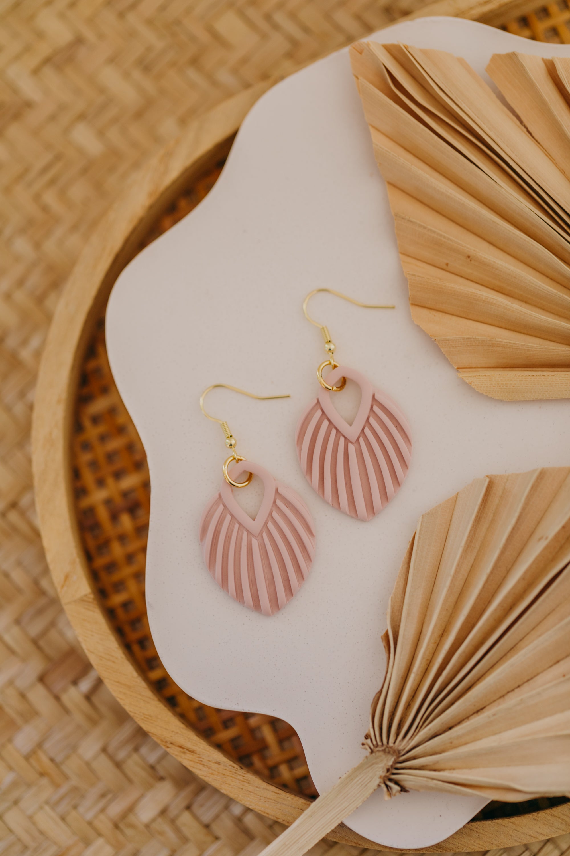 Polymer Clay Earring in Eucalyptus Green