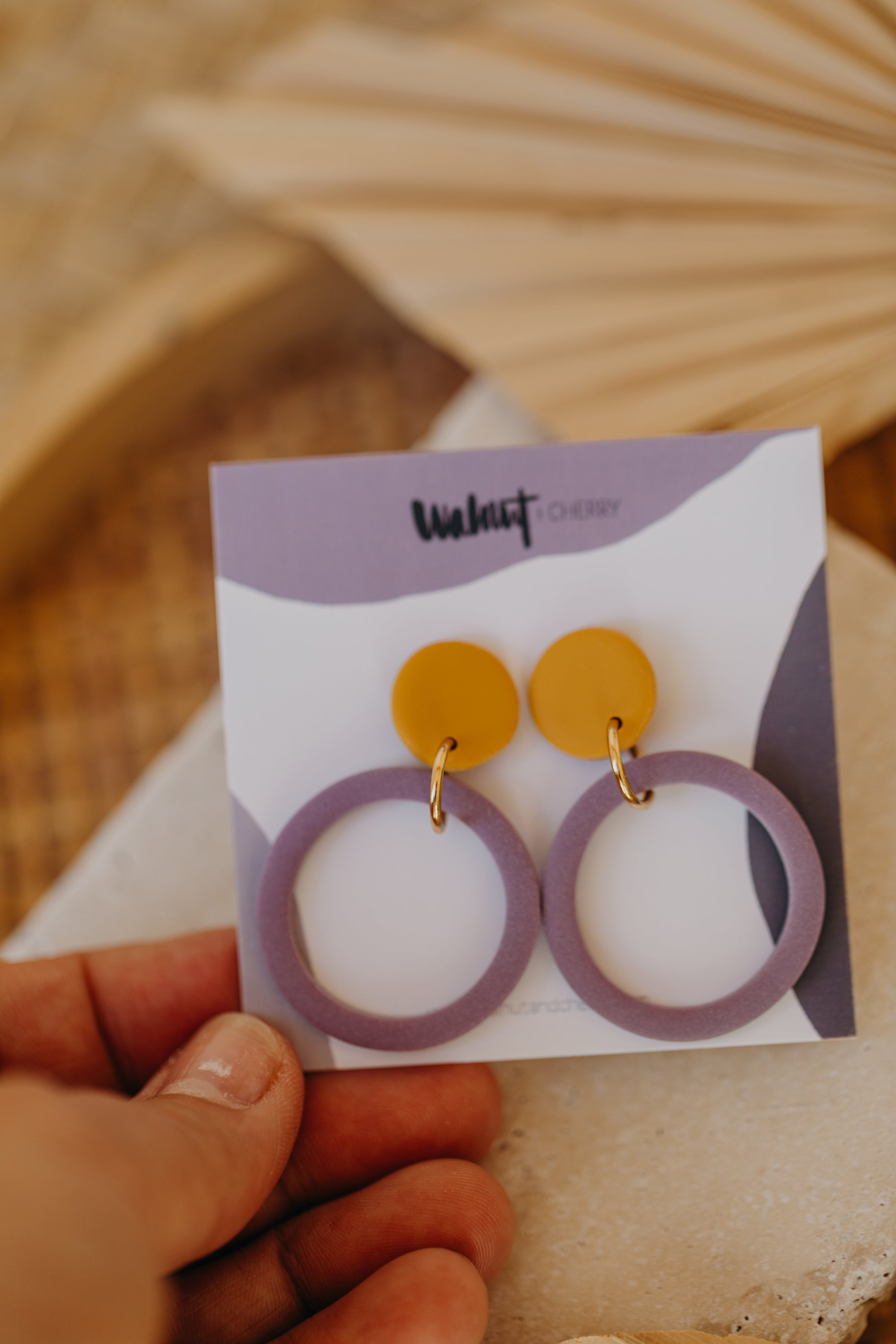 TARA - zweifarbige bunte runde Polymer Ton Ohrringe