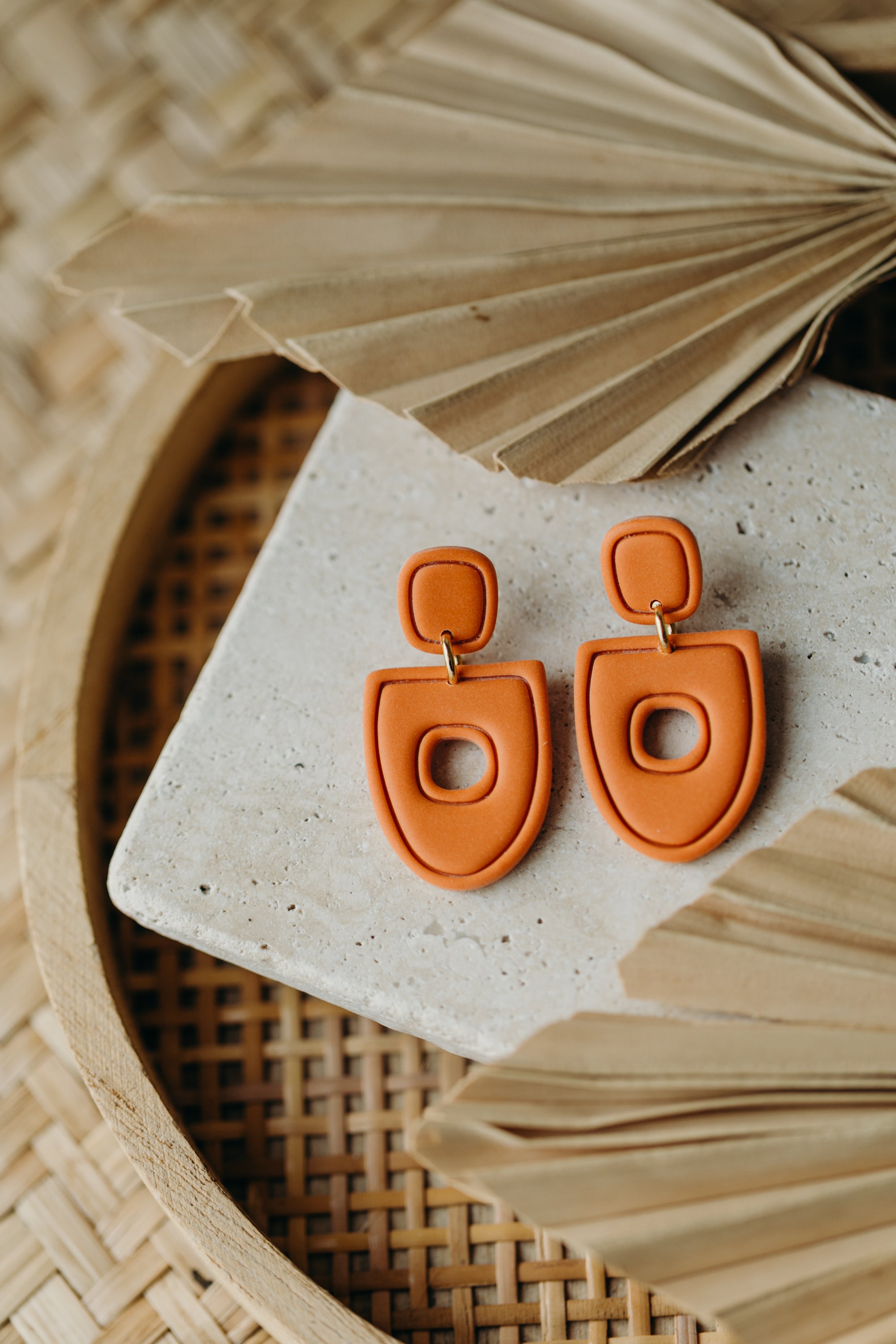 Polymer Clay Earring in Eucalyptus Green