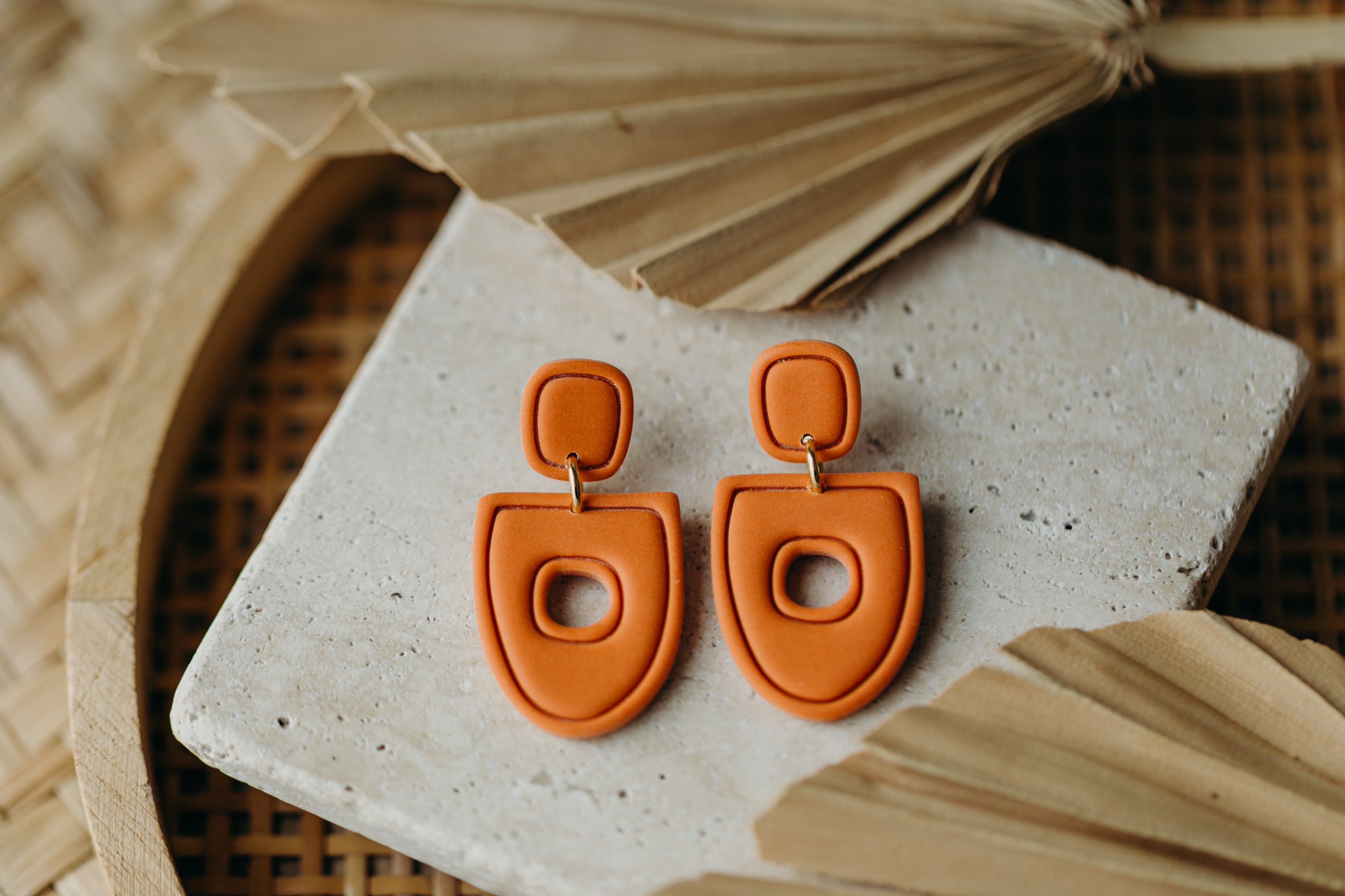 Polymer Clay Earring in Eucalyptus Green