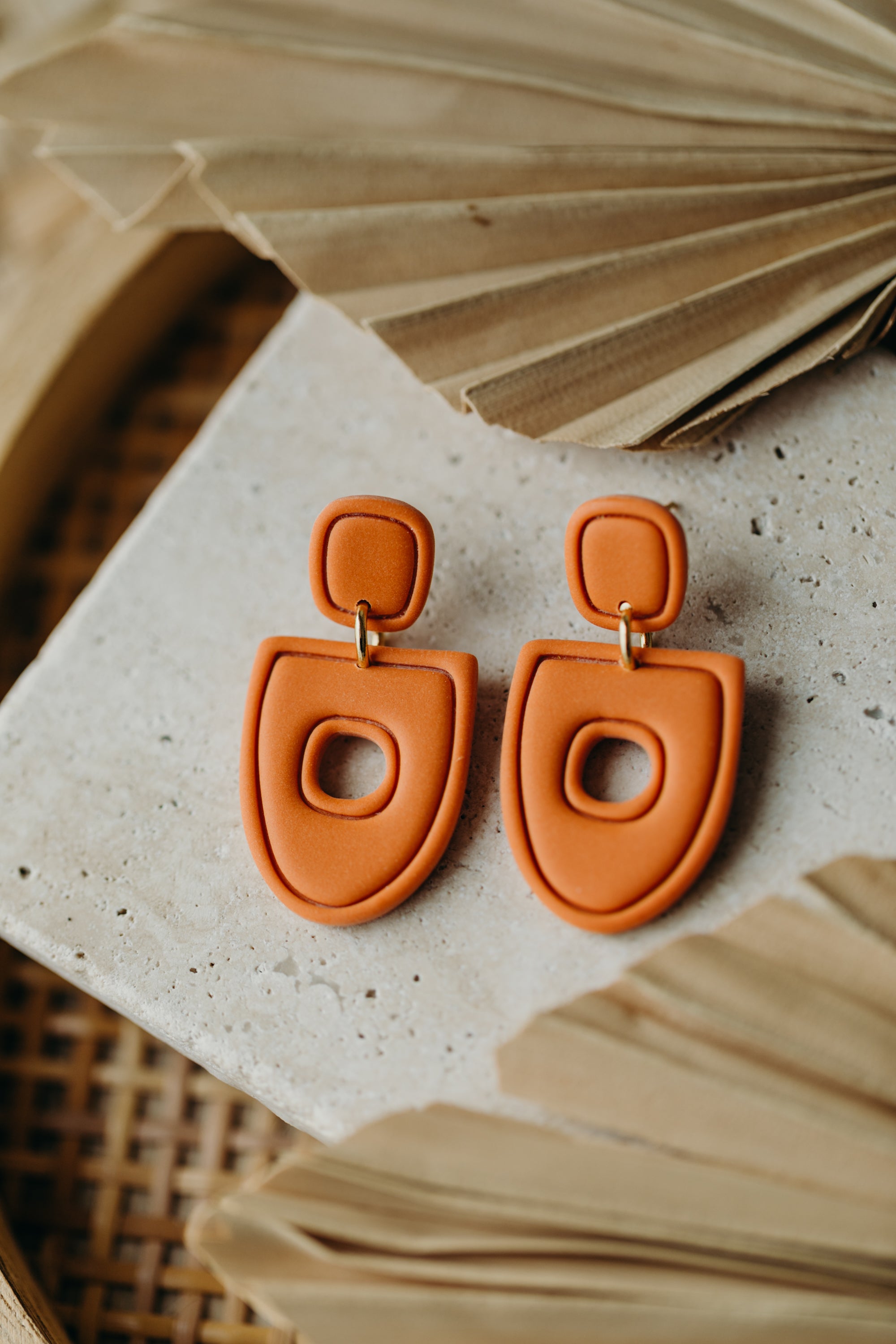 Polymer Clay Earring in Eucalyptus Green