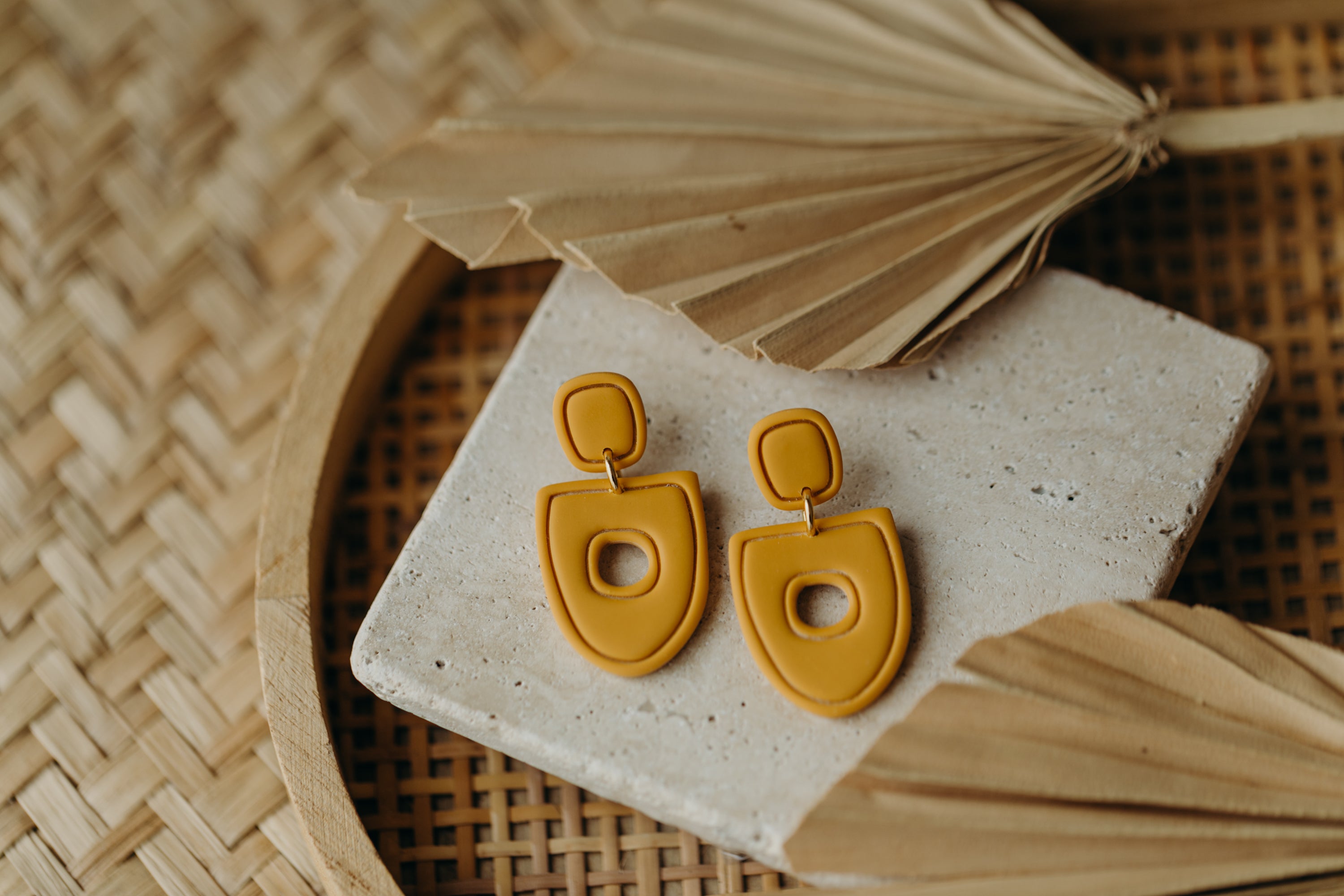 Polymer Clay Earring in Eucalyptus Green