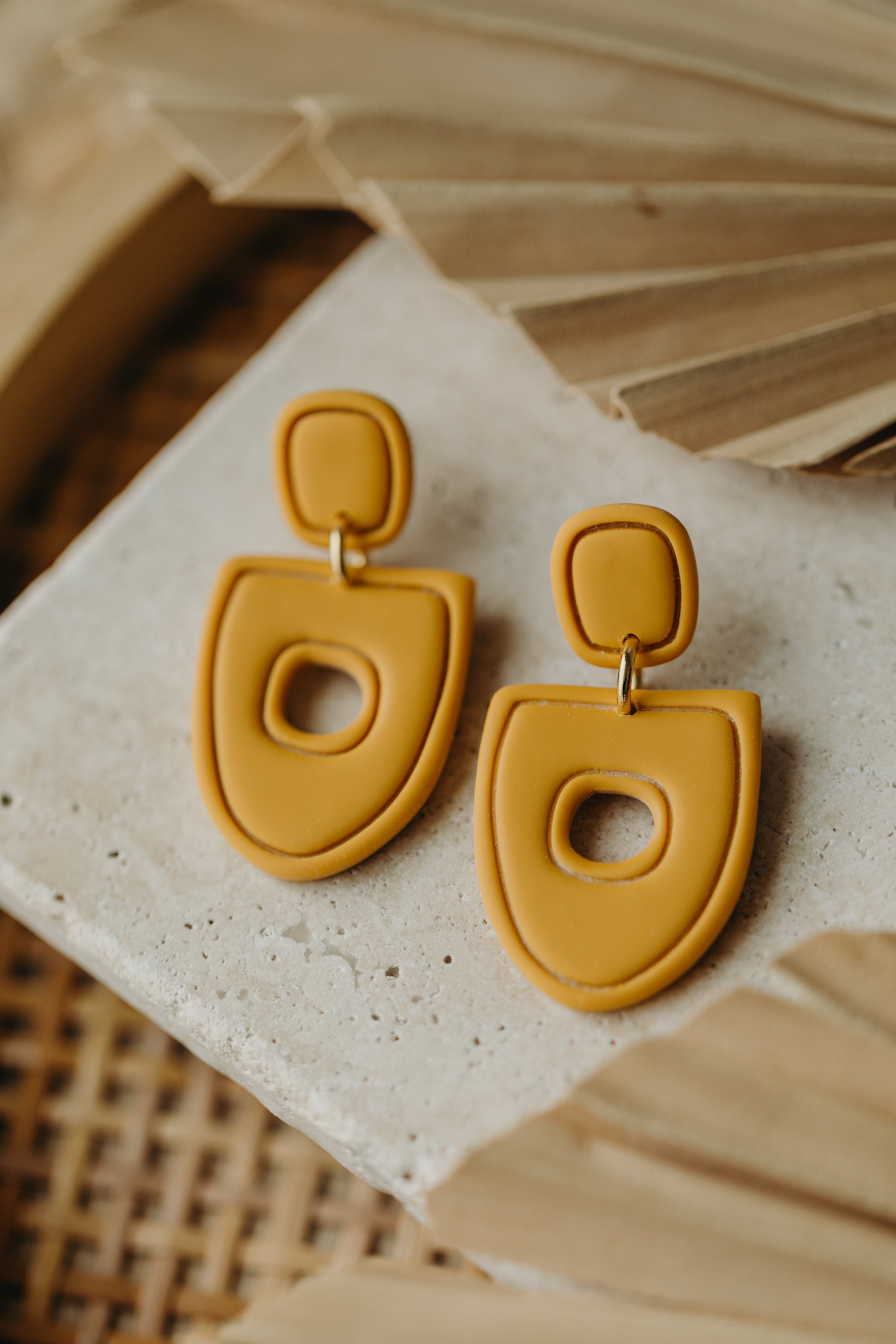 Polymer Clay Earring in Eucalyptus Green