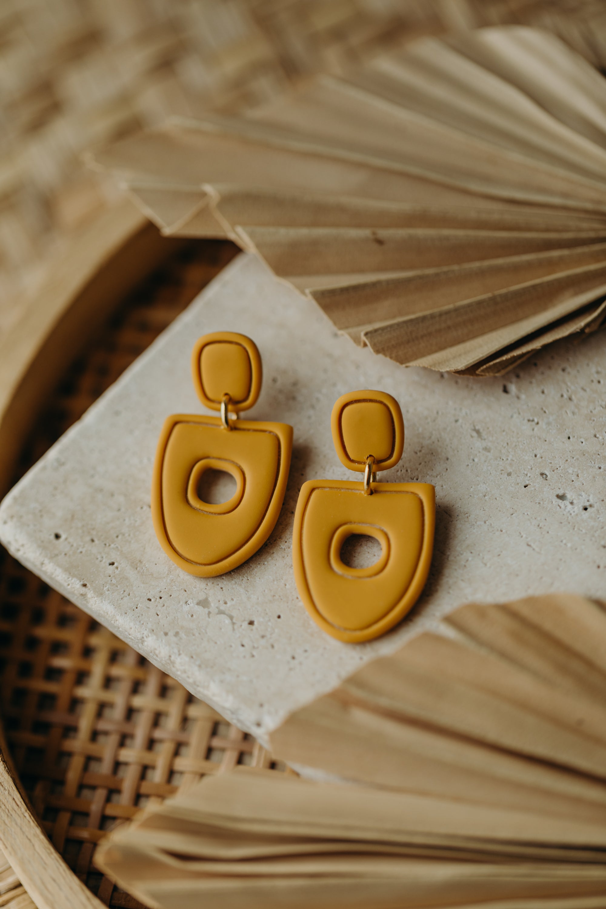 Polymer Clay Earring in Eucalyptus Green