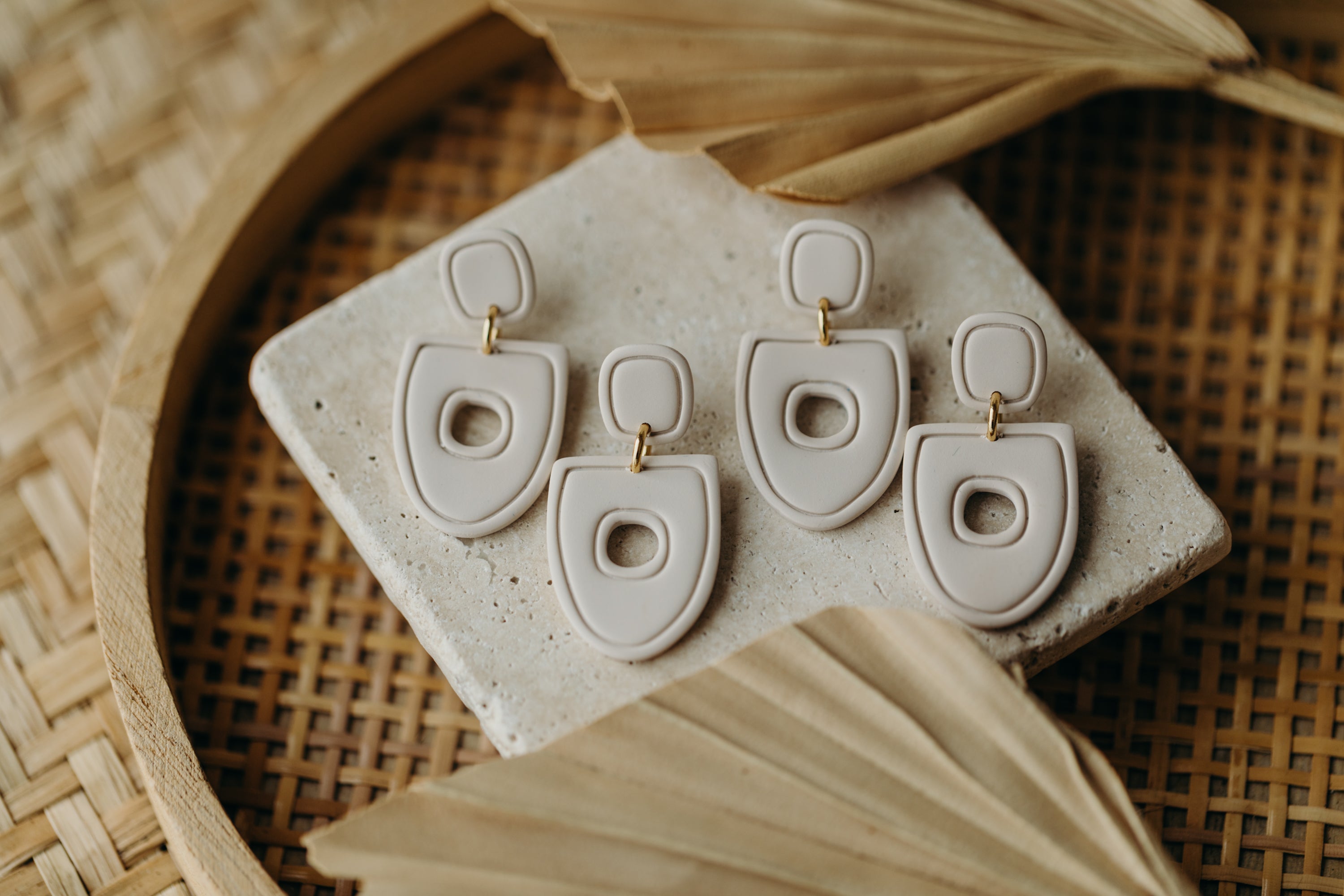 Polymer Clay Earring in Eucalyptus Green