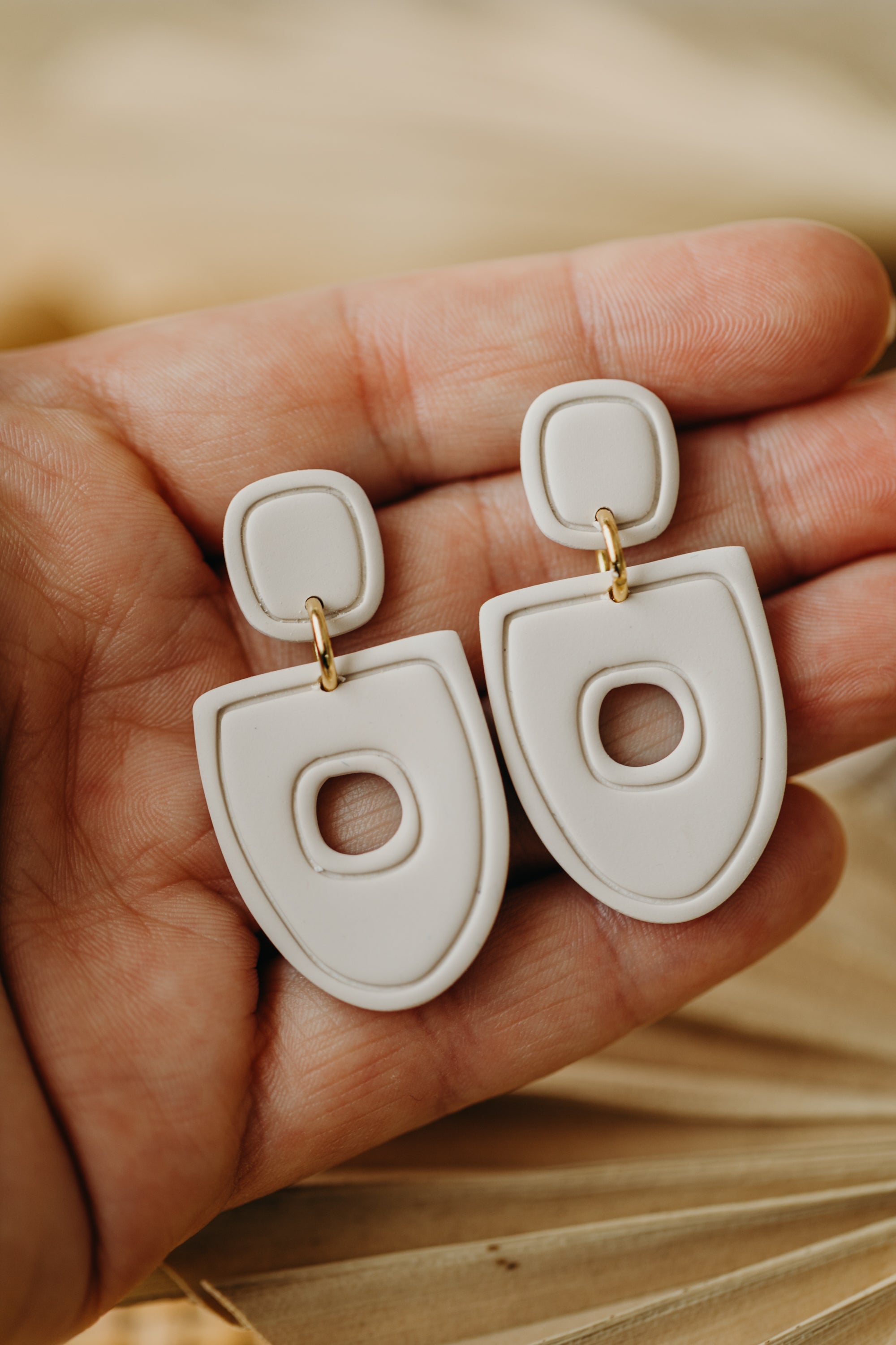 Polymer Clay Earring in Eucalyptus Green