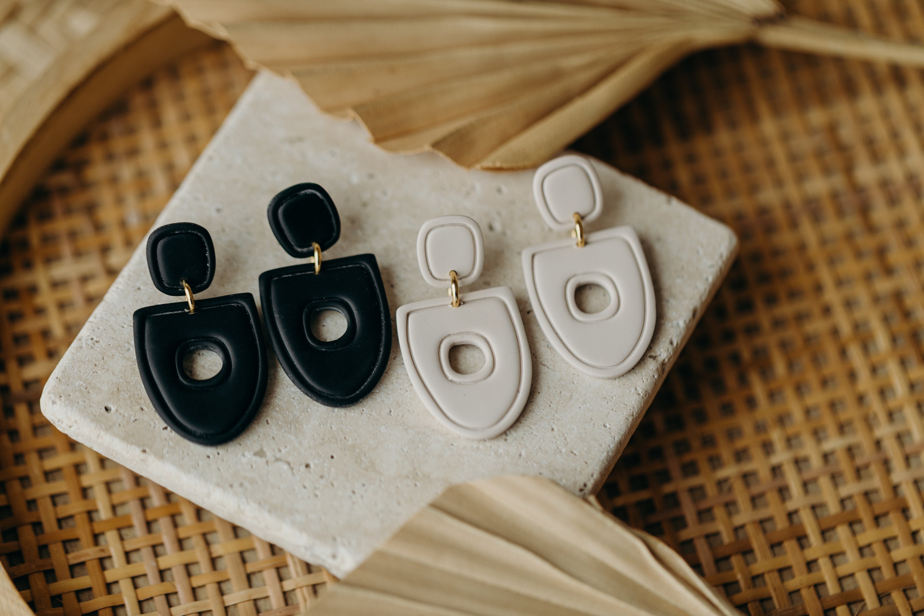 Polymer Clay Earring in Eucalyptus Green