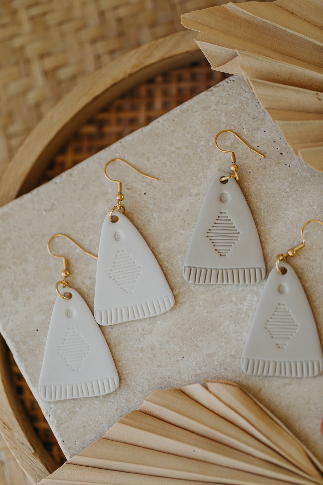 TOSCHA - Cream White Boho Earrings