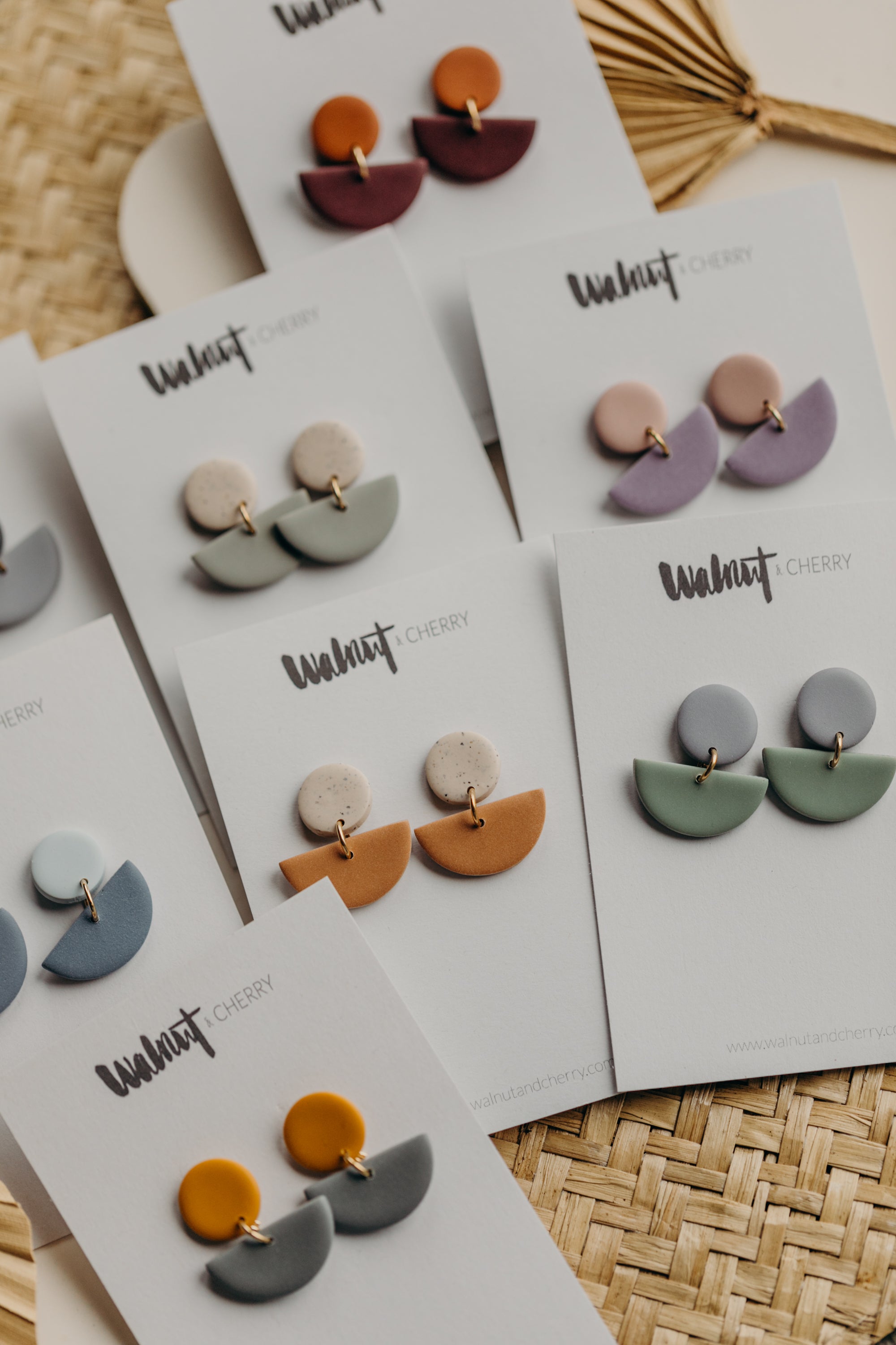 TAMARA - zweifarbige Polymer Ton Ohrringe in Rosa und Helles Lila