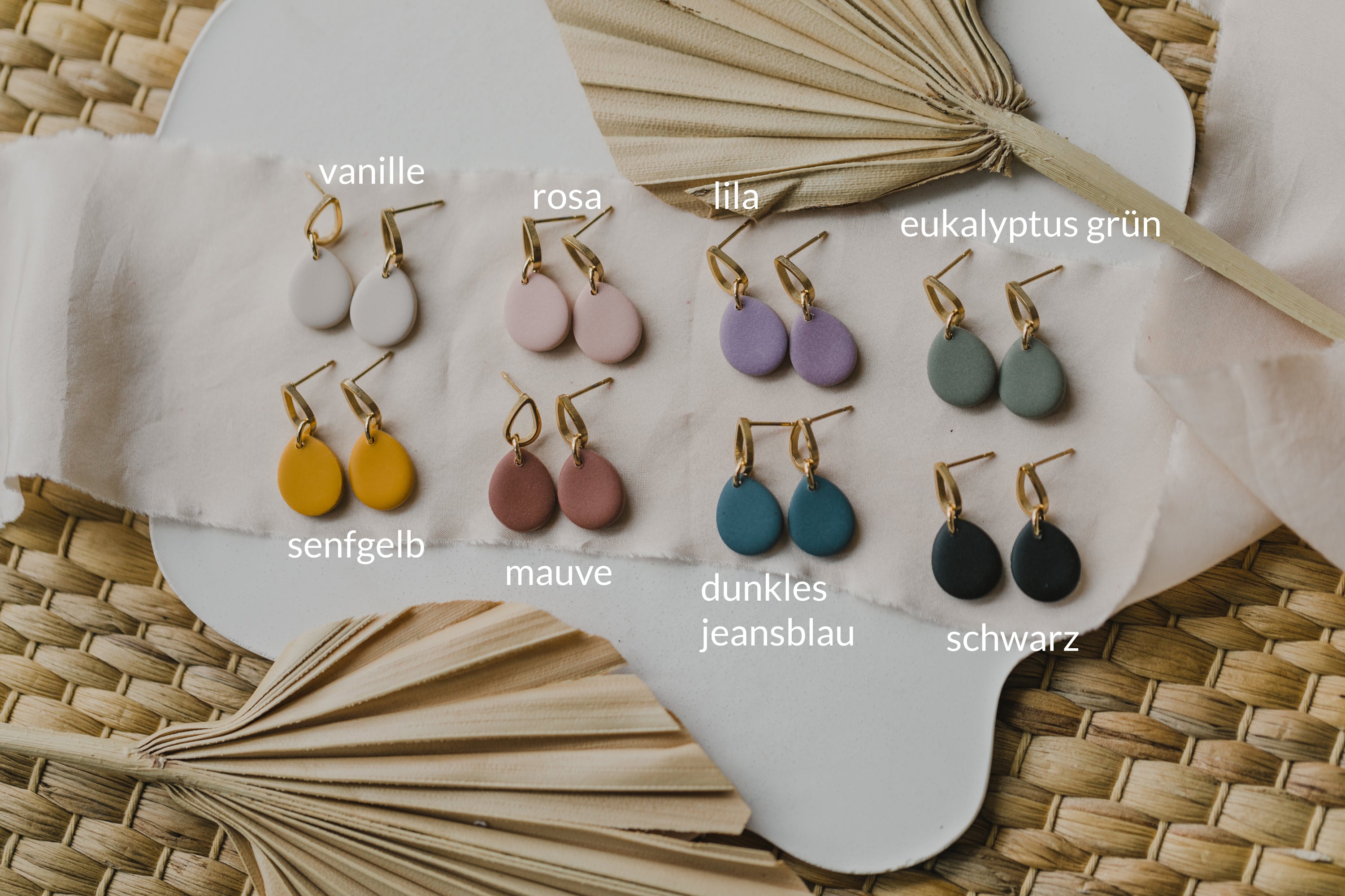 YANO Kleine Tropfen Ohrringe aus Polymer Ton