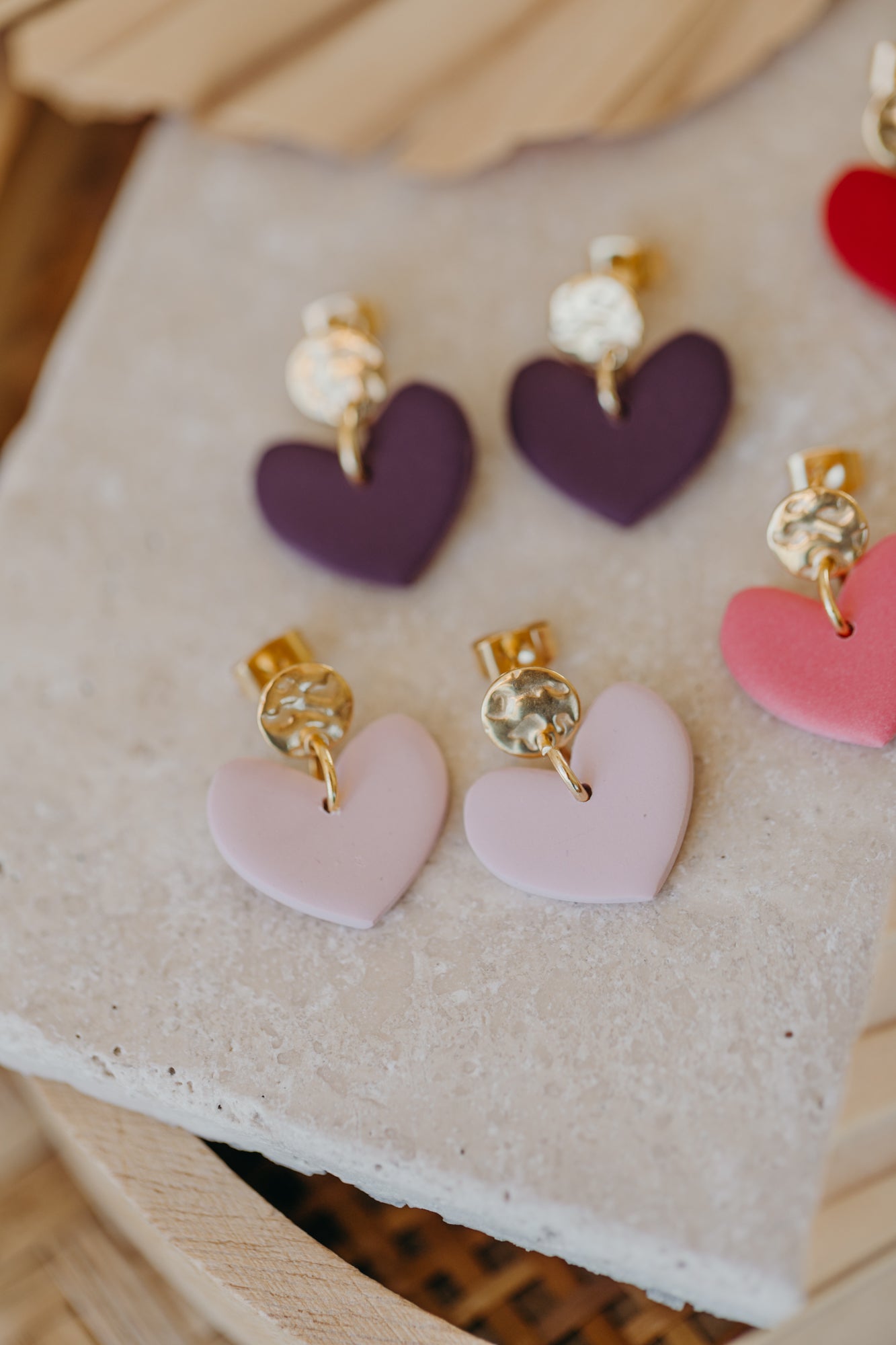 VALENTINA - pink heart earrings
