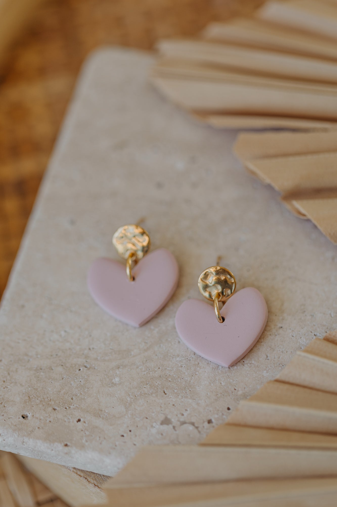 VALENTINA - pink heart earrings