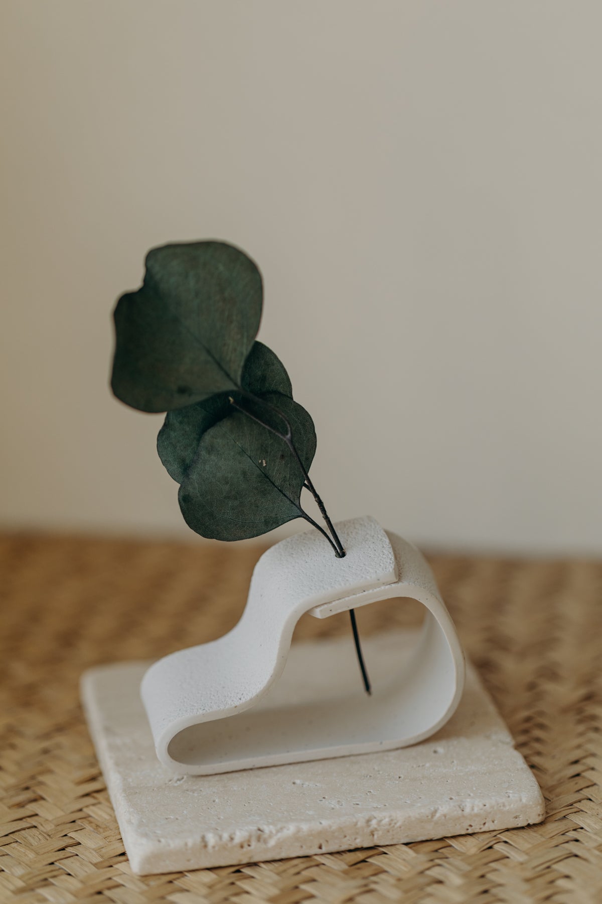 Polymer Ton Vase, weiß gesprenkelt