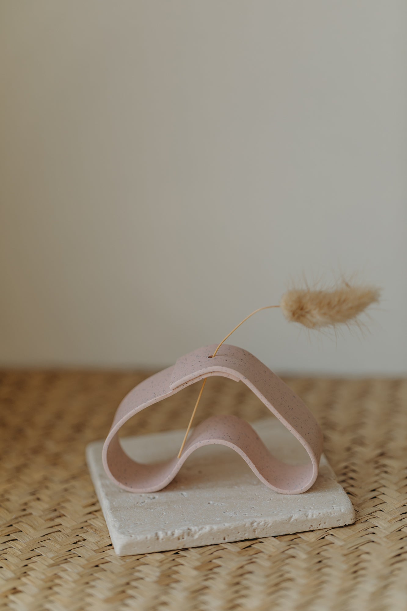 Polymer Ton Vase, rosa gesprenkelt - 001