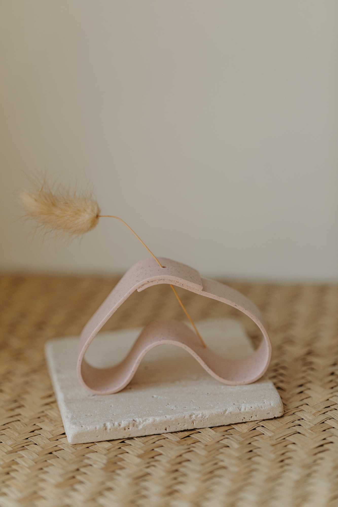 Polymer Ton Vase, rosa gesprenkelt - 001