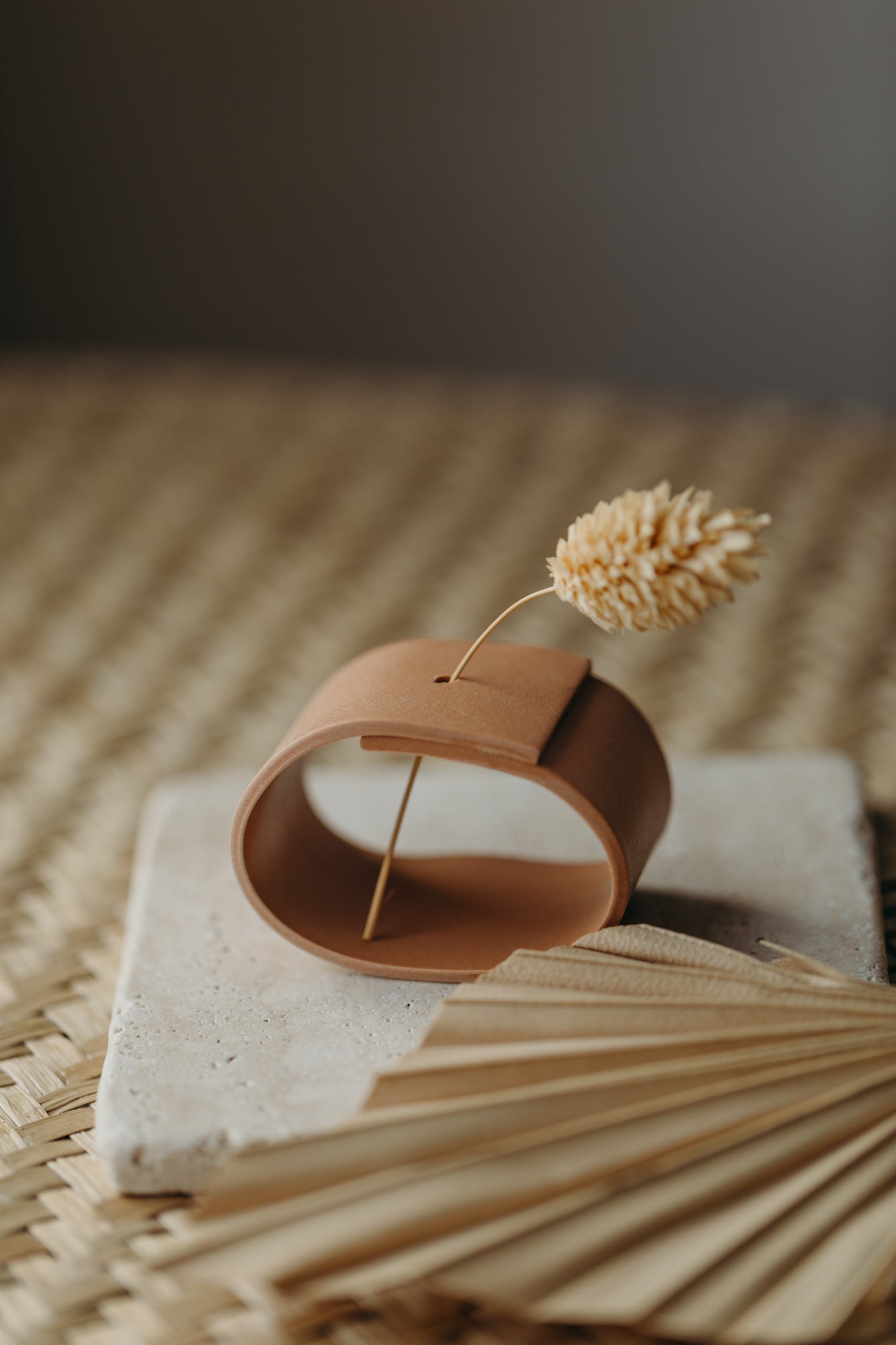 Polymer Ton Vase, softe mandarine 002