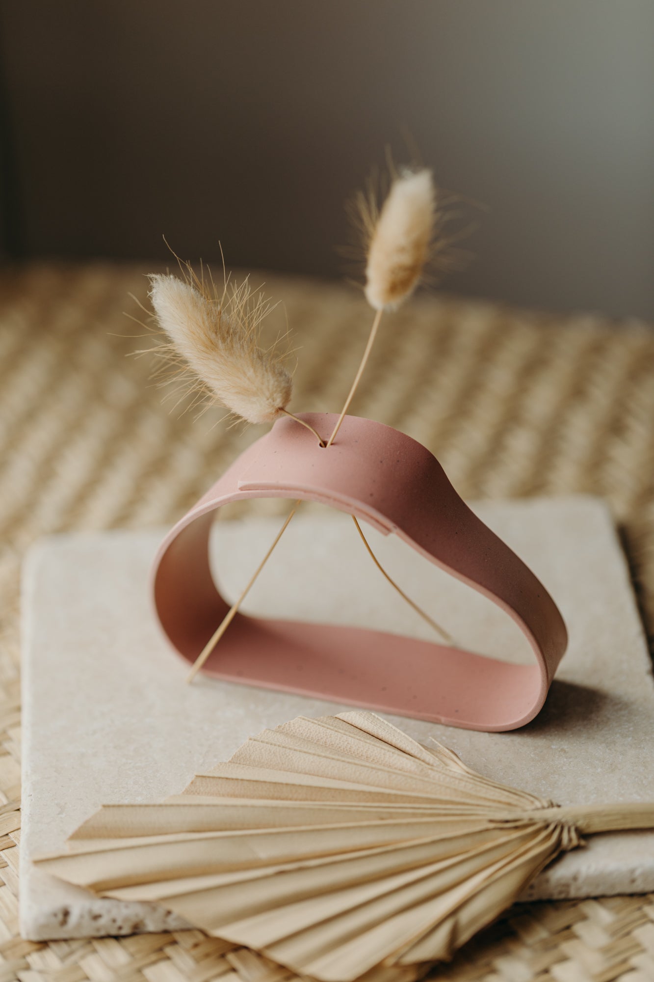 Polymer Ton Vase, rosa