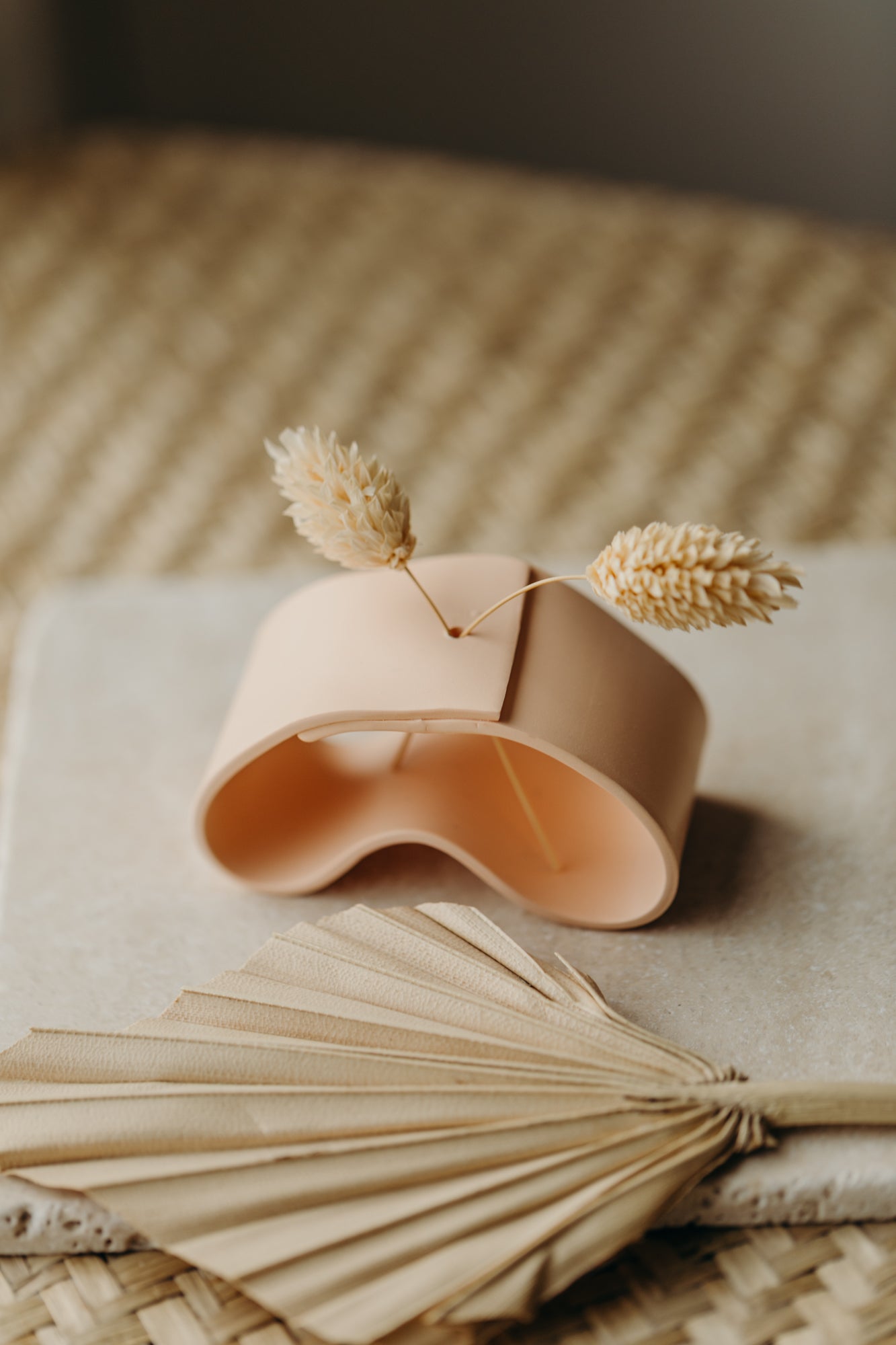 Polymer Ton Vase, apricot