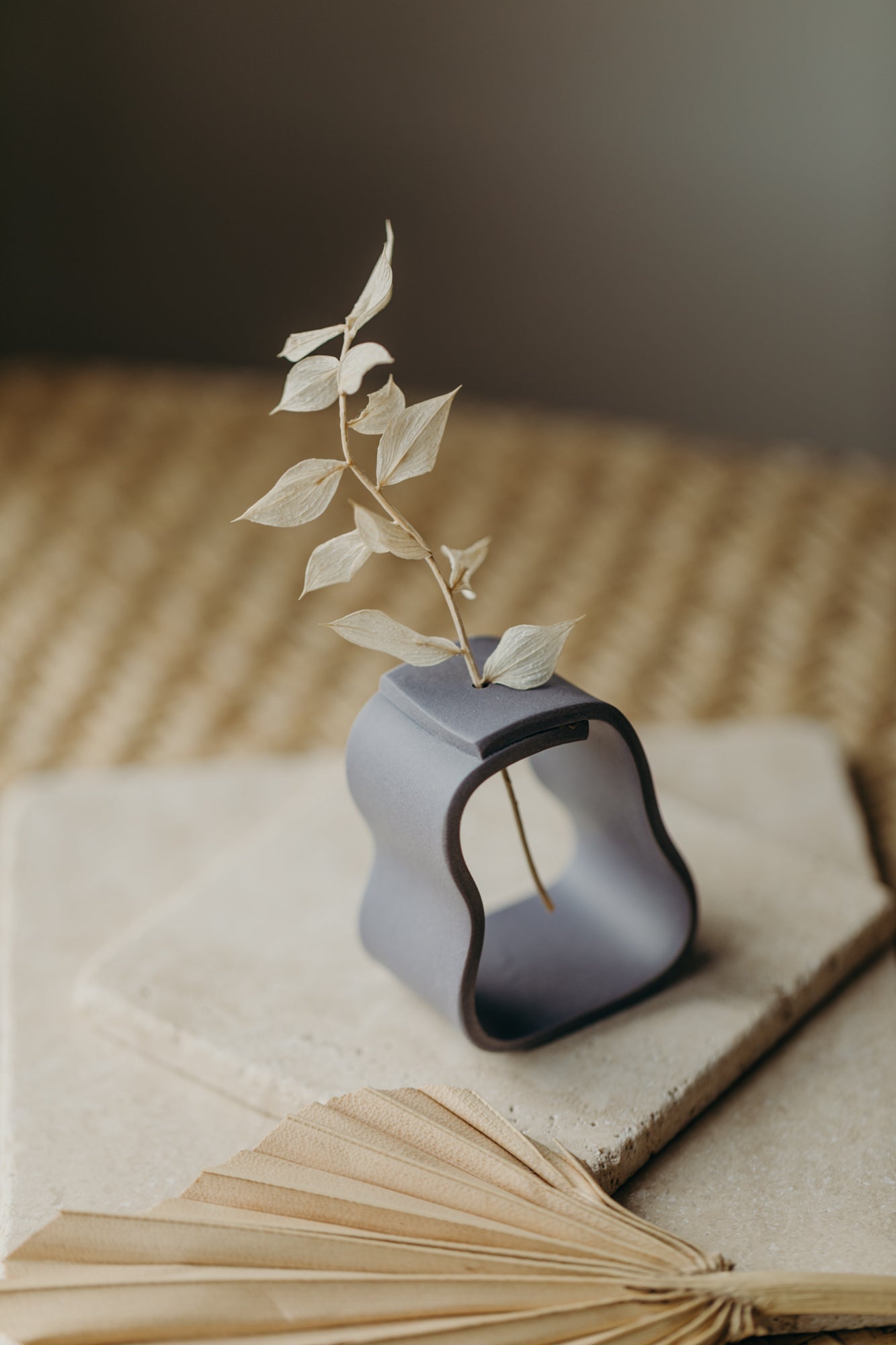 Polymer Ton Vase, lavendel