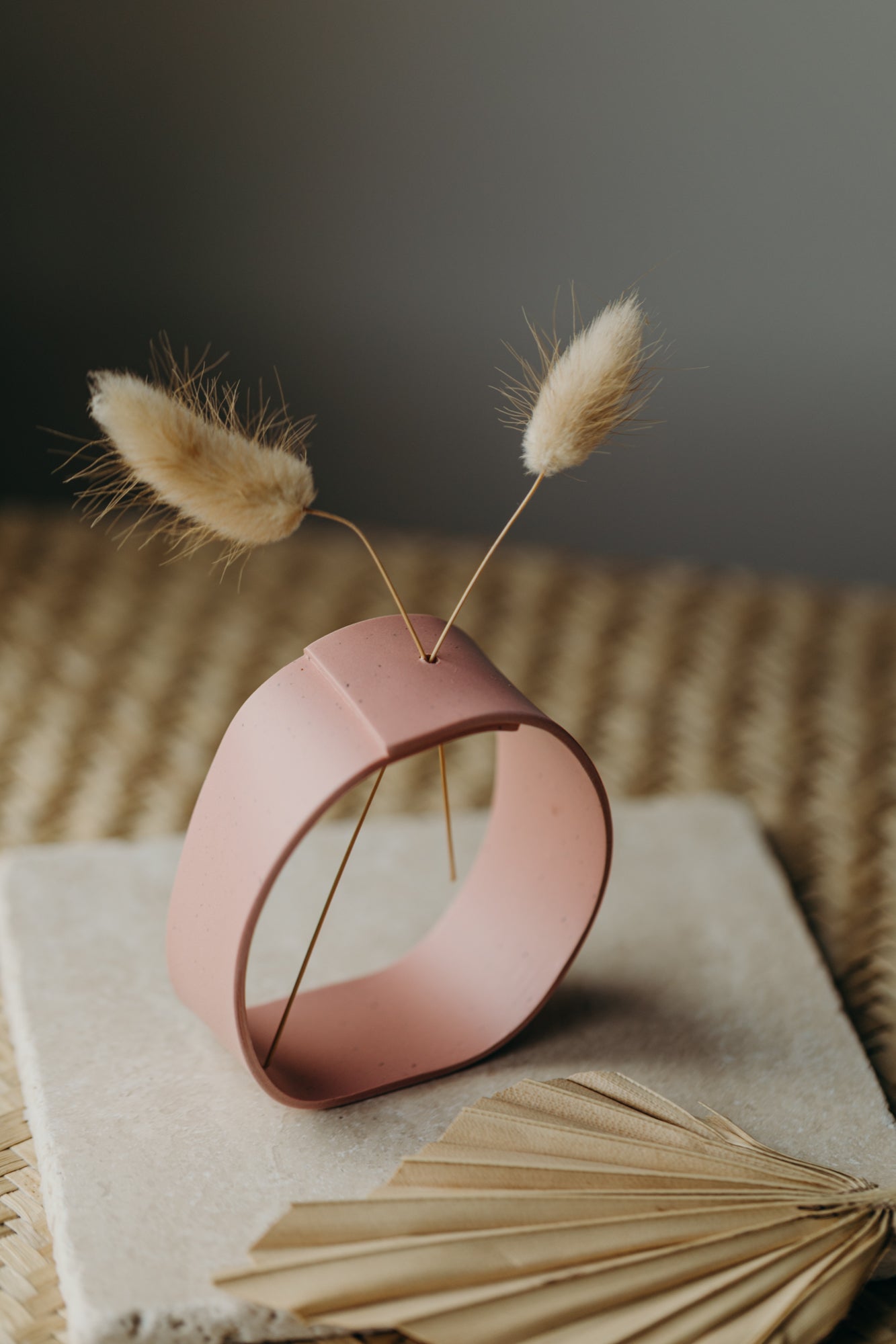 Polymer Ton Vase, dunkles rosa