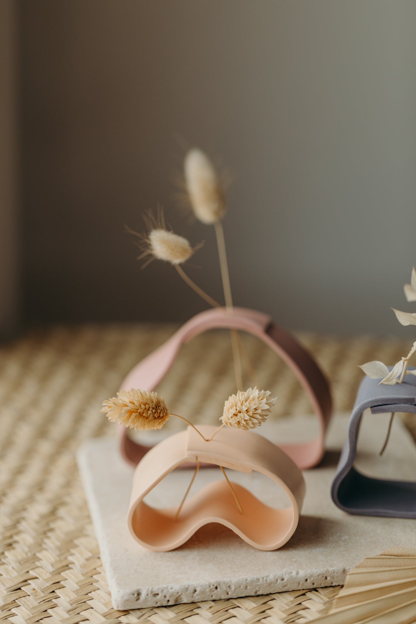 Polymer Ton Vase, apricot